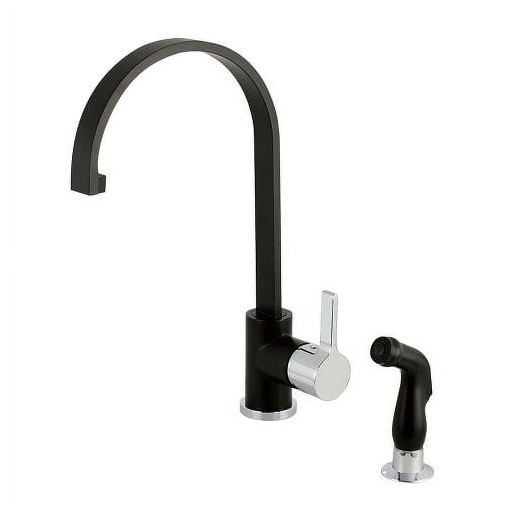 Faucetaire LS8710CTLSP Continental 8" Centerset Single-Handle Kitchen Faucet with Side Sprayer, Matte Black - Image 2