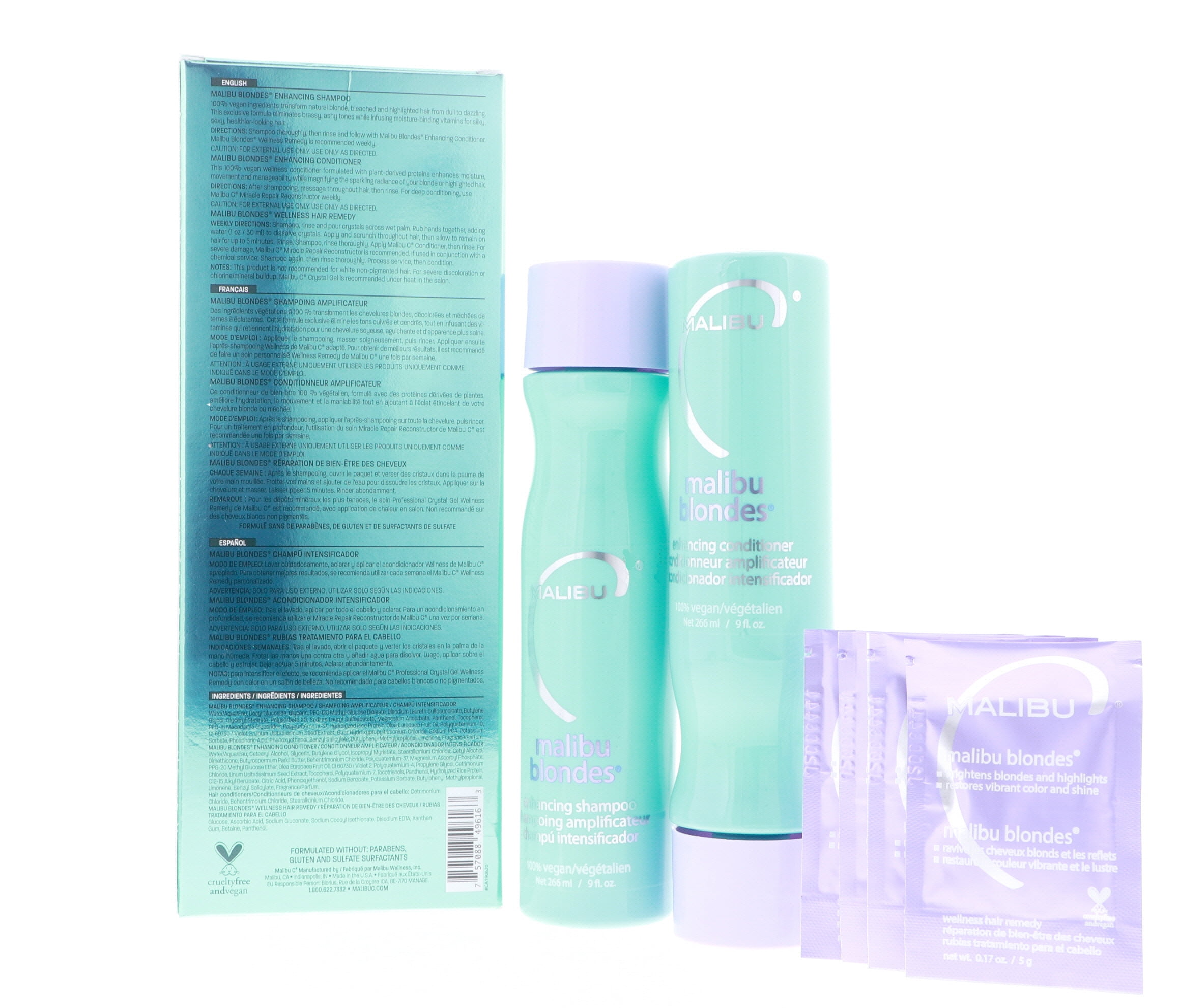 Malibu Blondes Enhancing Treatment Kit (Shampoo 9 oz, Conditioner 9 oz, Hair Remedy 4 x 0.17 oz) - Image 8