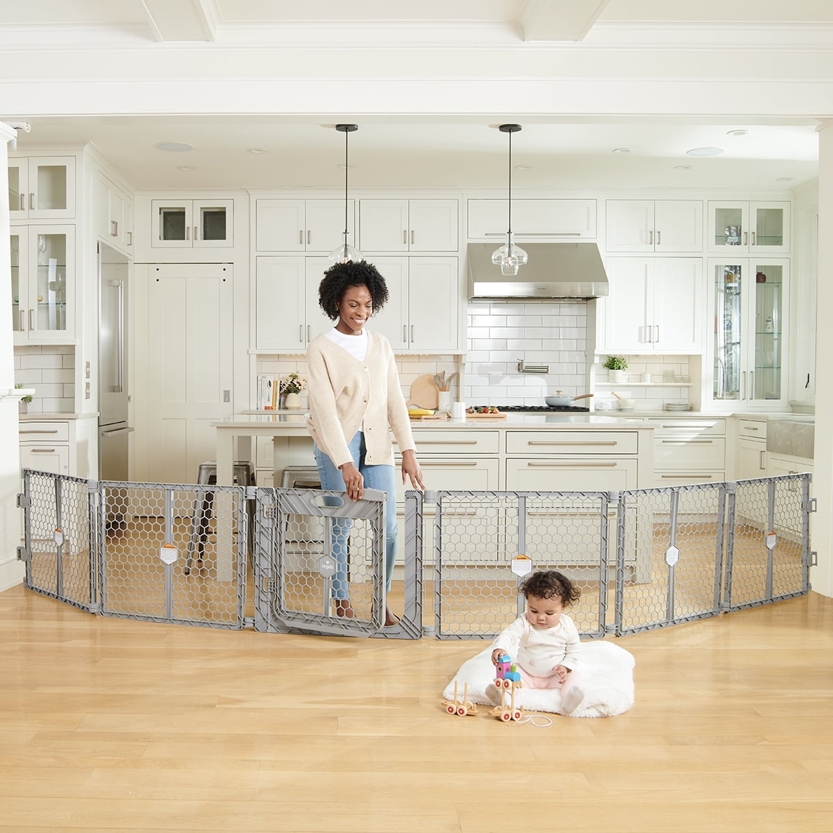 Regalo Gray Superwide Plastic Gate & 2-in-1 Play Yard with Door - Image 4