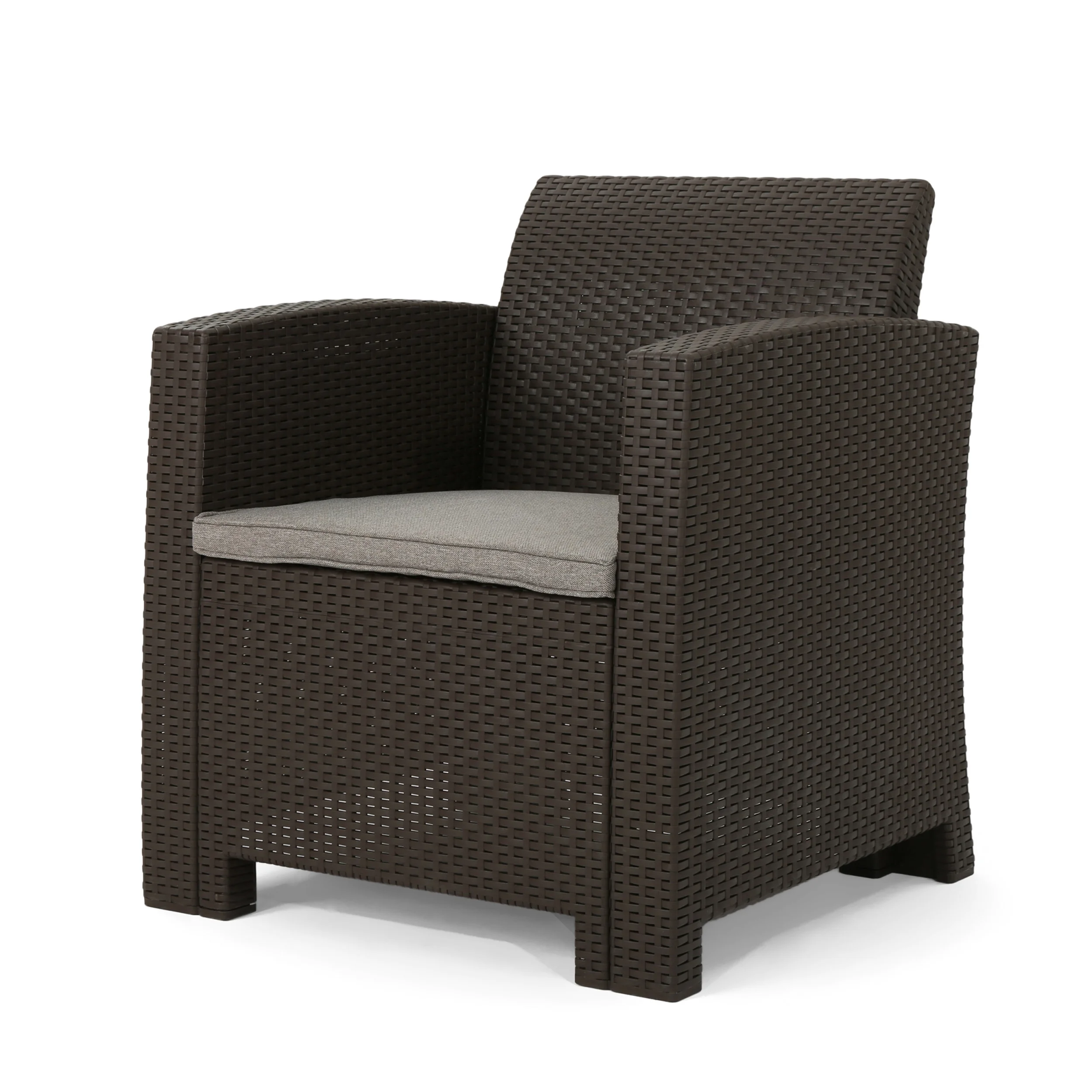 Azzura Faux Wicker Outdoor Club Chair, Brown, Mixed Beige - Image 7