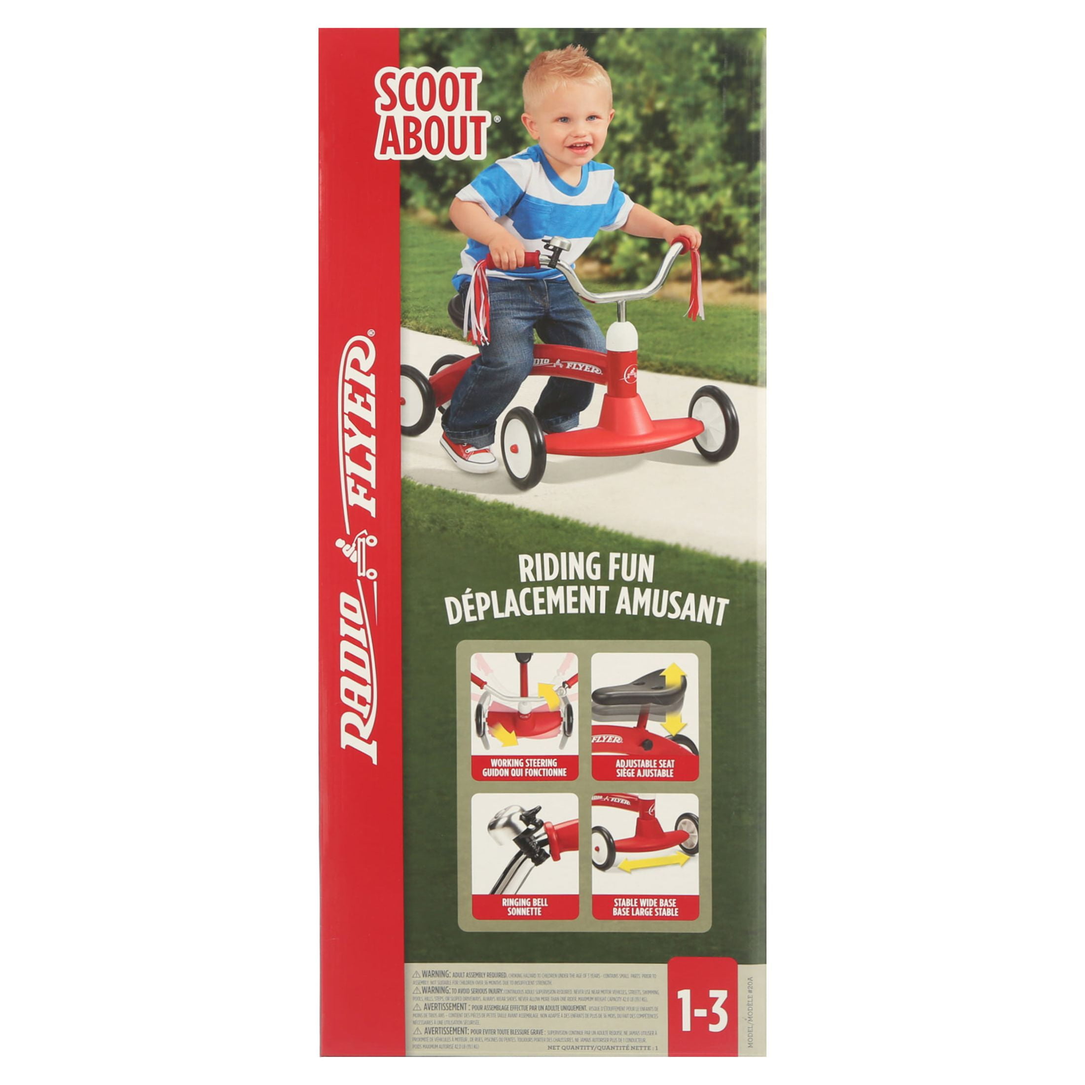 Radio Flyer Scoot About Ride-On Tricycle for Toddlers Ages 1-3 Years, Red Steel Frame - Image 9