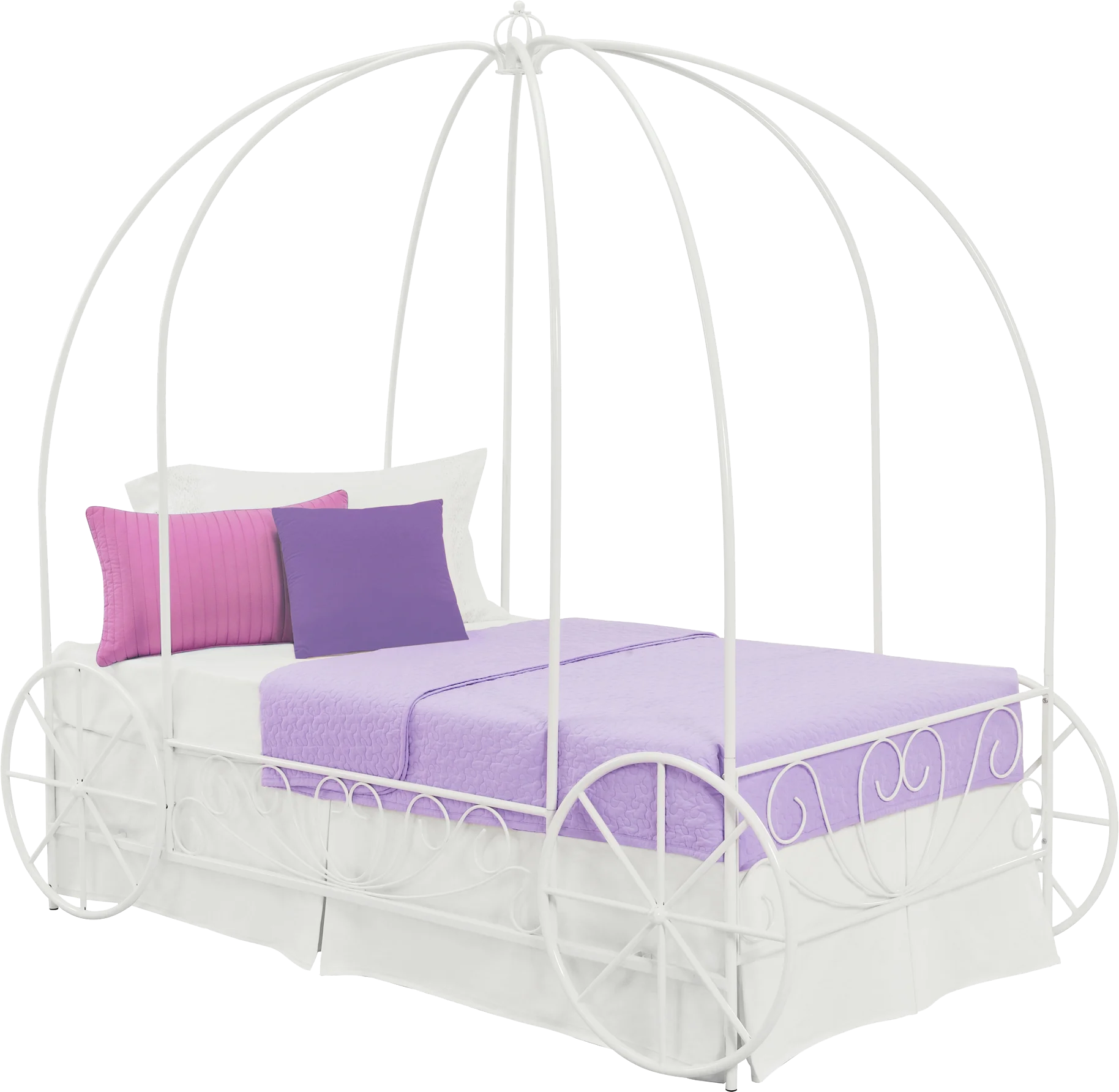 DHP Carriage White Metal Bed, Twin - Image 5