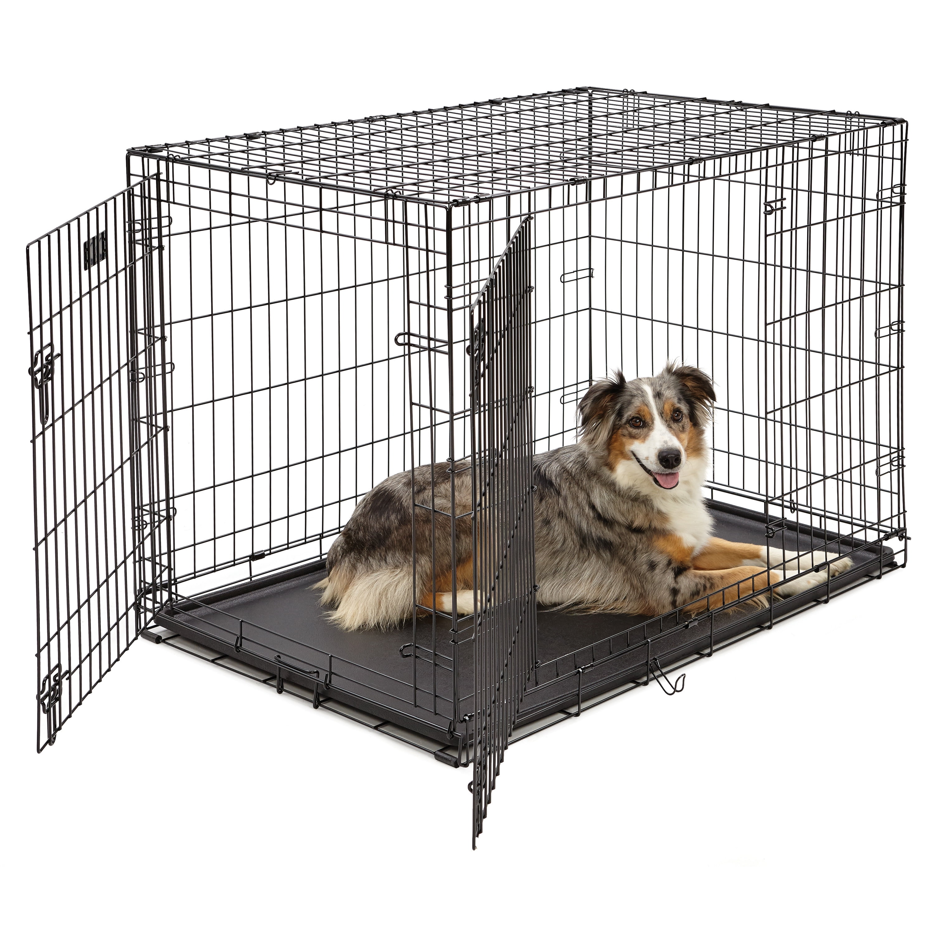 MidWest Homes for Pets 42-Inch Two-Door iCrate Folding Dog Crate with Divider Panel, Leak-Proof Tray & Secure Latches – Metal Wire Kennel for Large Breeds – Portable, Durable & Easy to Assemble - Image 2