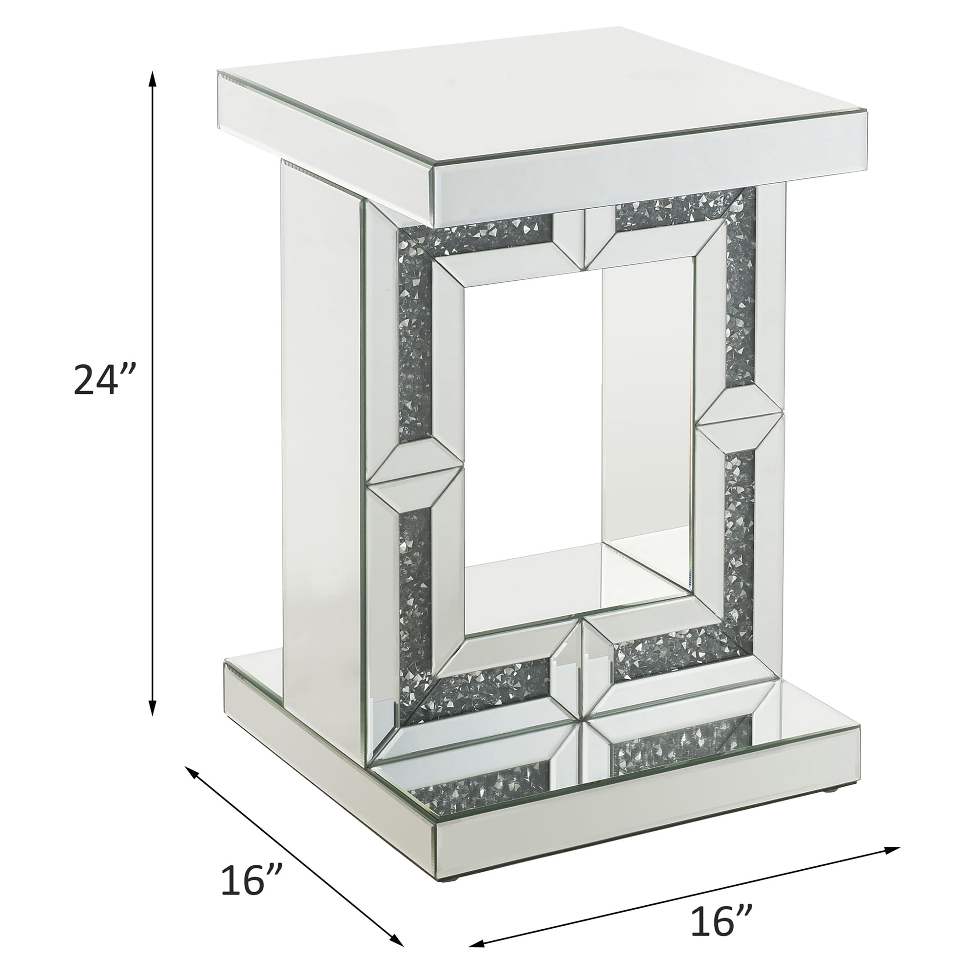Acme Noralie Square Accent Table in Mirrored - Image 5