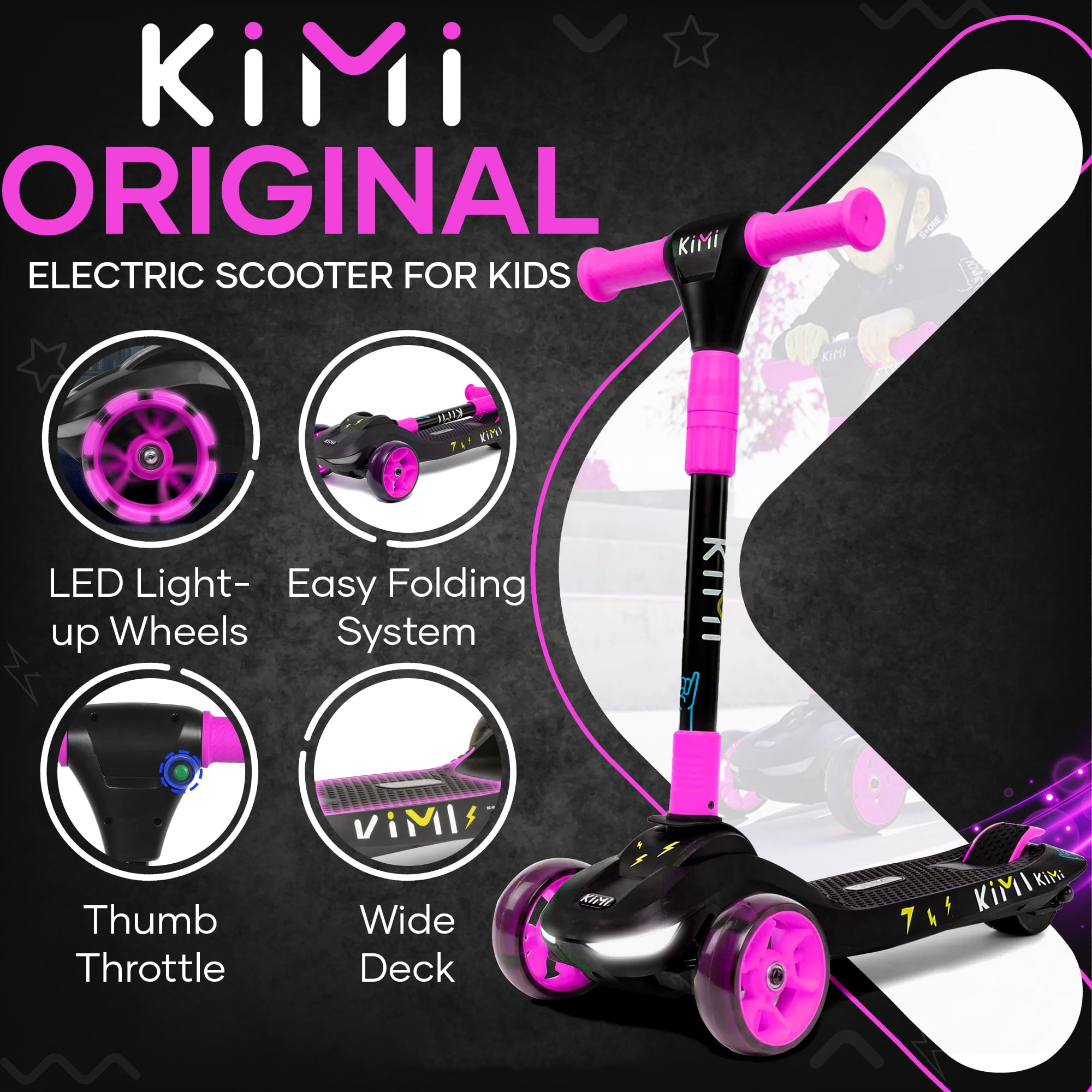 KIMI 3-Wheel Compact Electric Scooter for Children Ages 3-9, LED Safety Lights, 5MPH, 10-Mile Range - Image 33