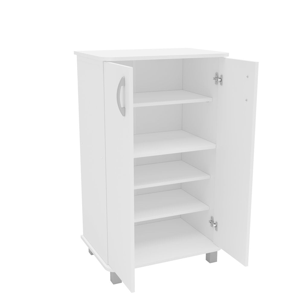Polifurniture Michigan 40 in. 2 Door Storage Cabinet with 4 Shelves, White - Image 3