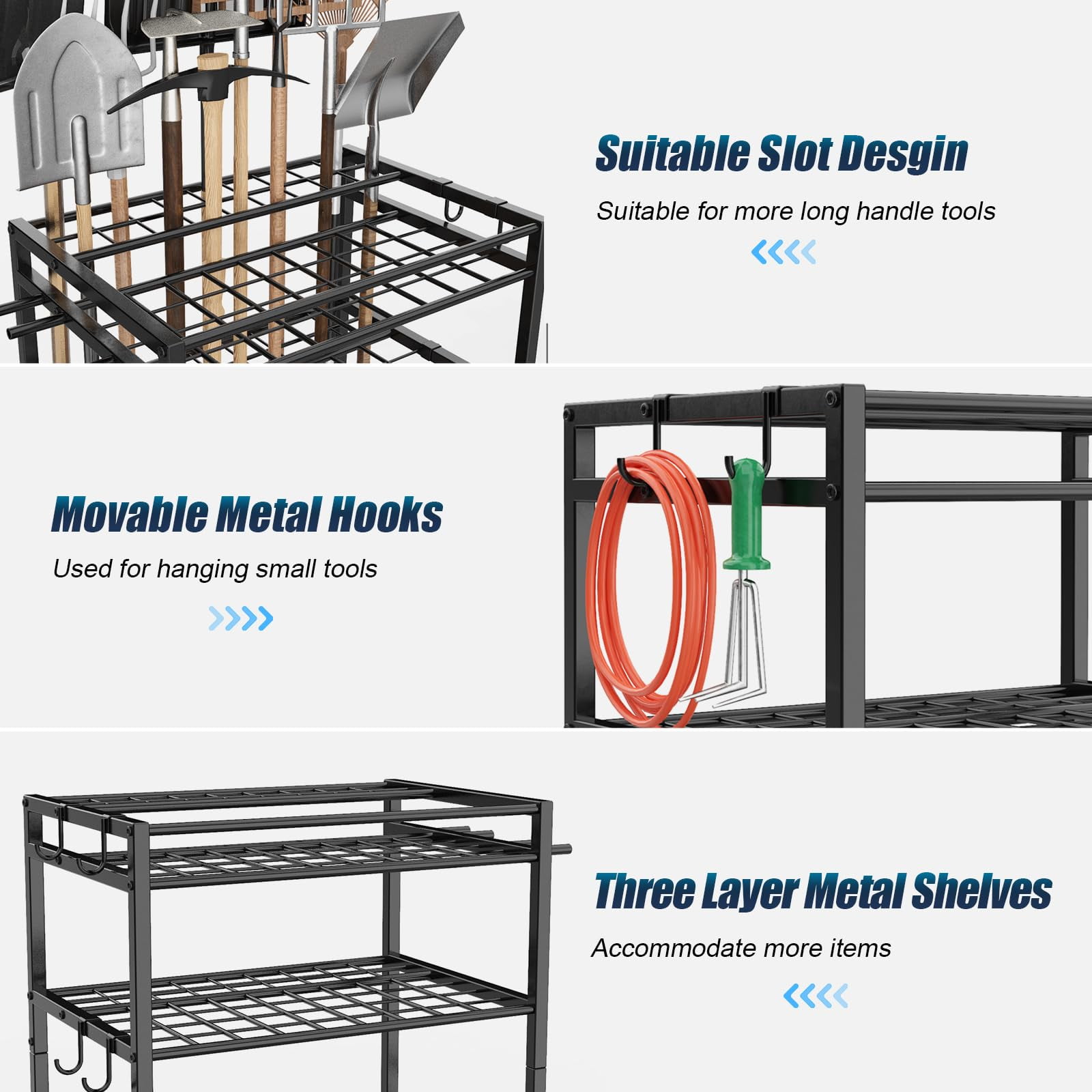 Emfogo Large Capacity Tool Boxes and Organizers, Iron Black, 47" x 16" x 24" - Image 6