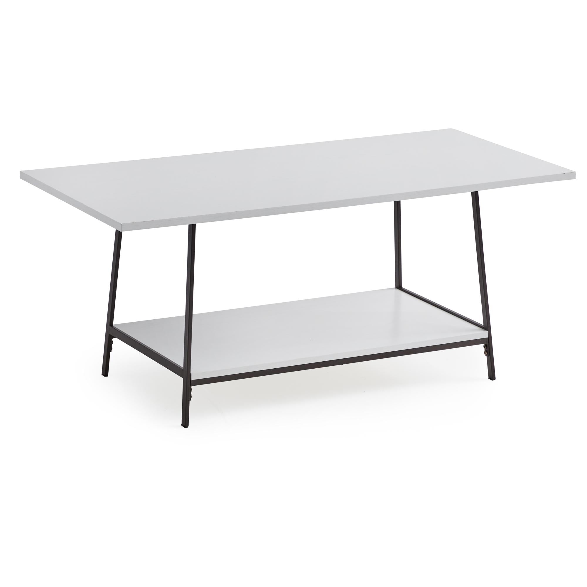 Gap Home Wood and Metal Rectangle Coffee Table, Whitewash Oak - Image 3