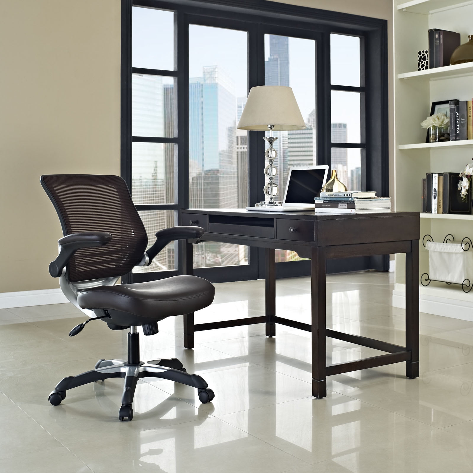 Modway Edge Vinyl Office Chair in Brown - Image 3