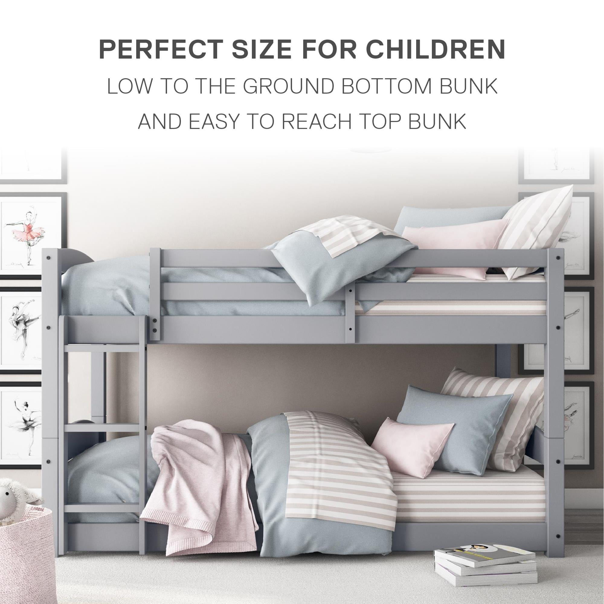 Better Homes & Gardens Tristan Twin-over-Twin Convertible Floor Bunk Bed, Gray - Image 10