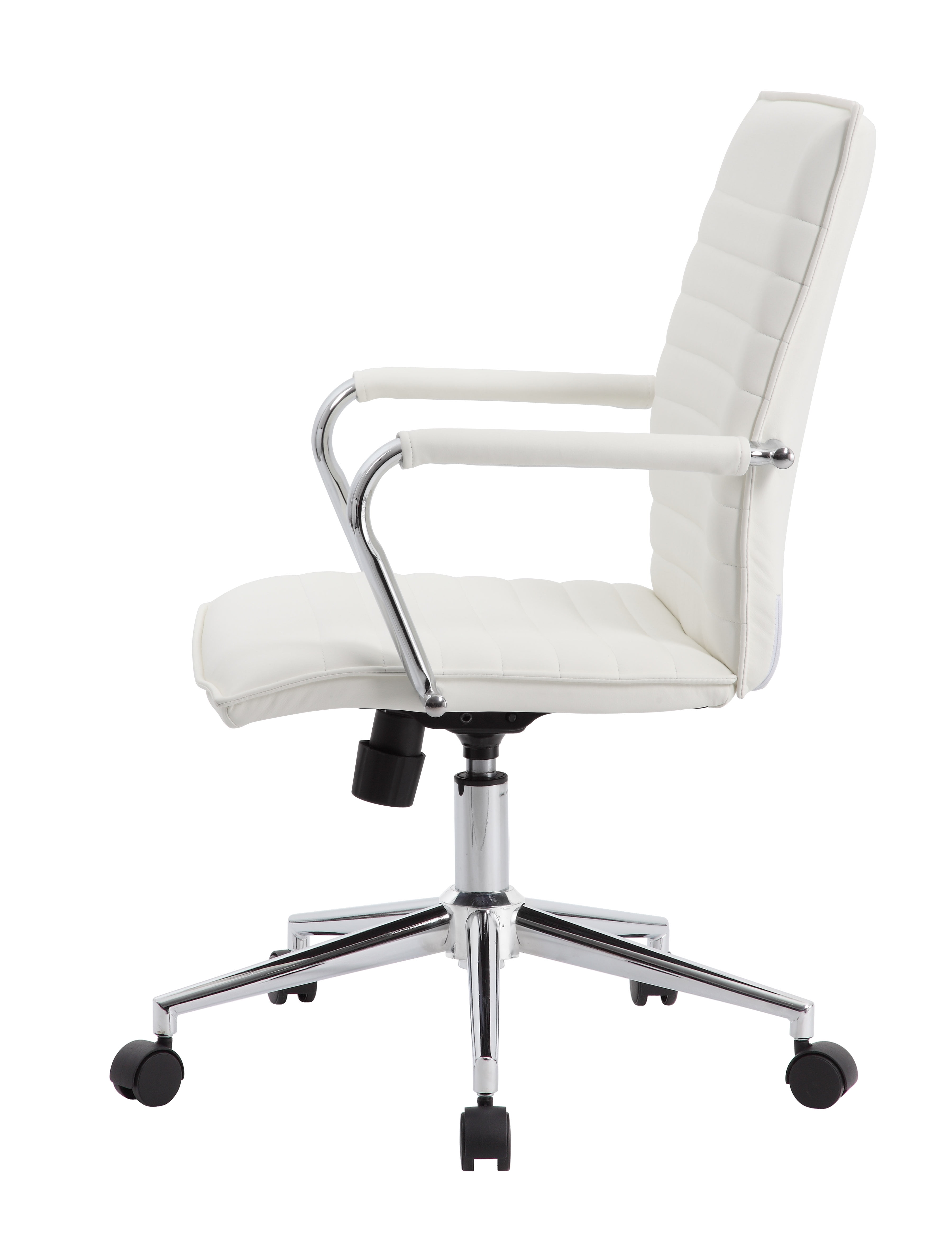 Boss Office Products Hospitality Task Chair with Arms and Casters, White - Image 4