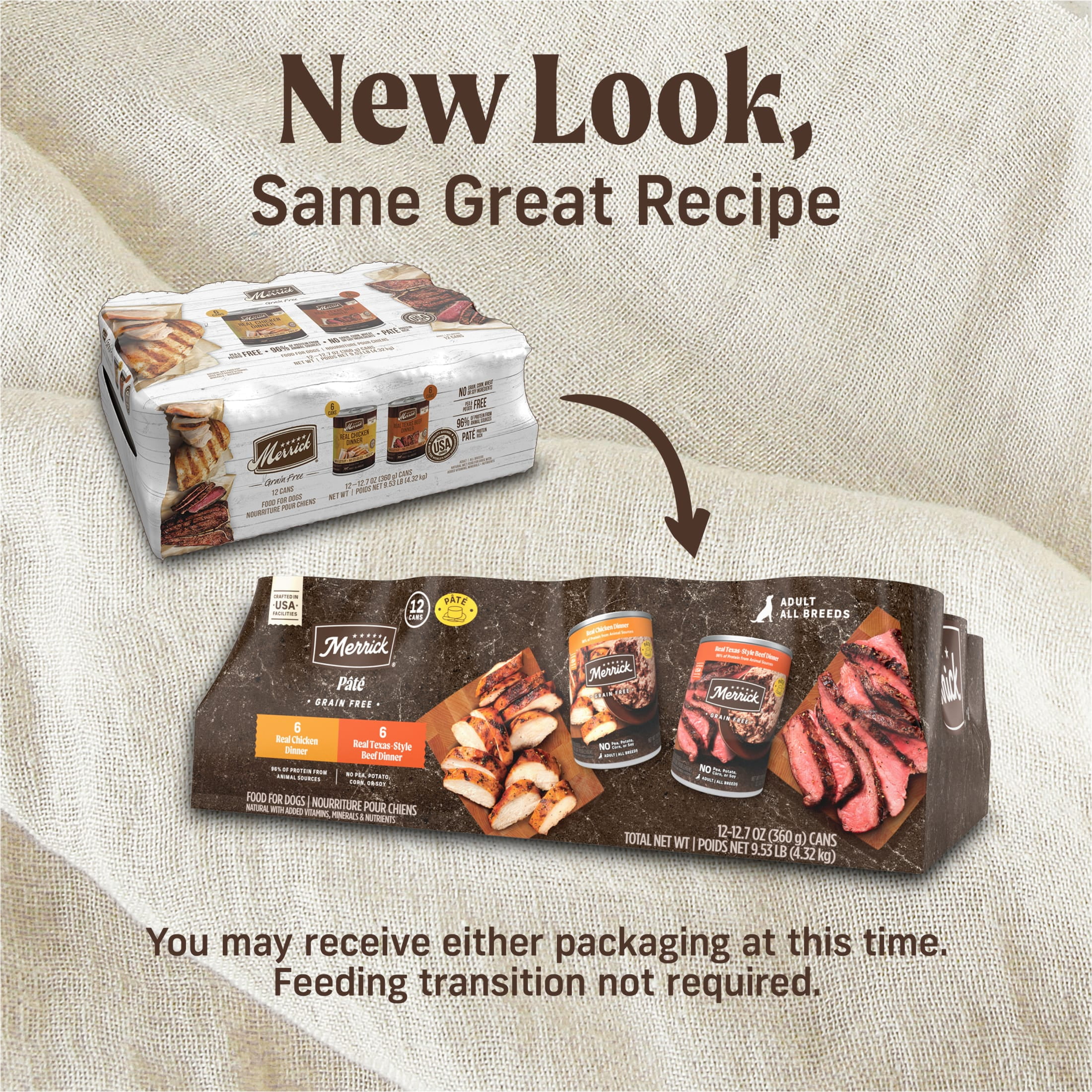 Merrick Grain Free Wet Dog Food for Adults, Real Chicken & Texas Beef, 12.7 oz Cans (12 Pack) - Image 8