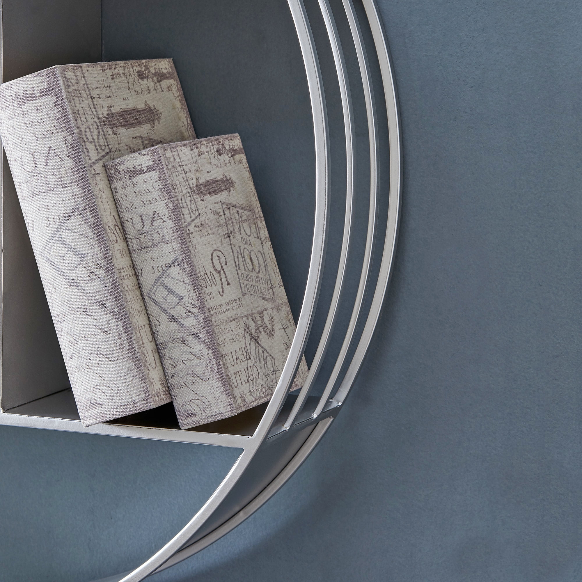 FirsTime & Co. Silver Brody Wall Shelf, Industrial, Painted, Round,Metal, 27.5 x 6 x 27.5 in - Image 2