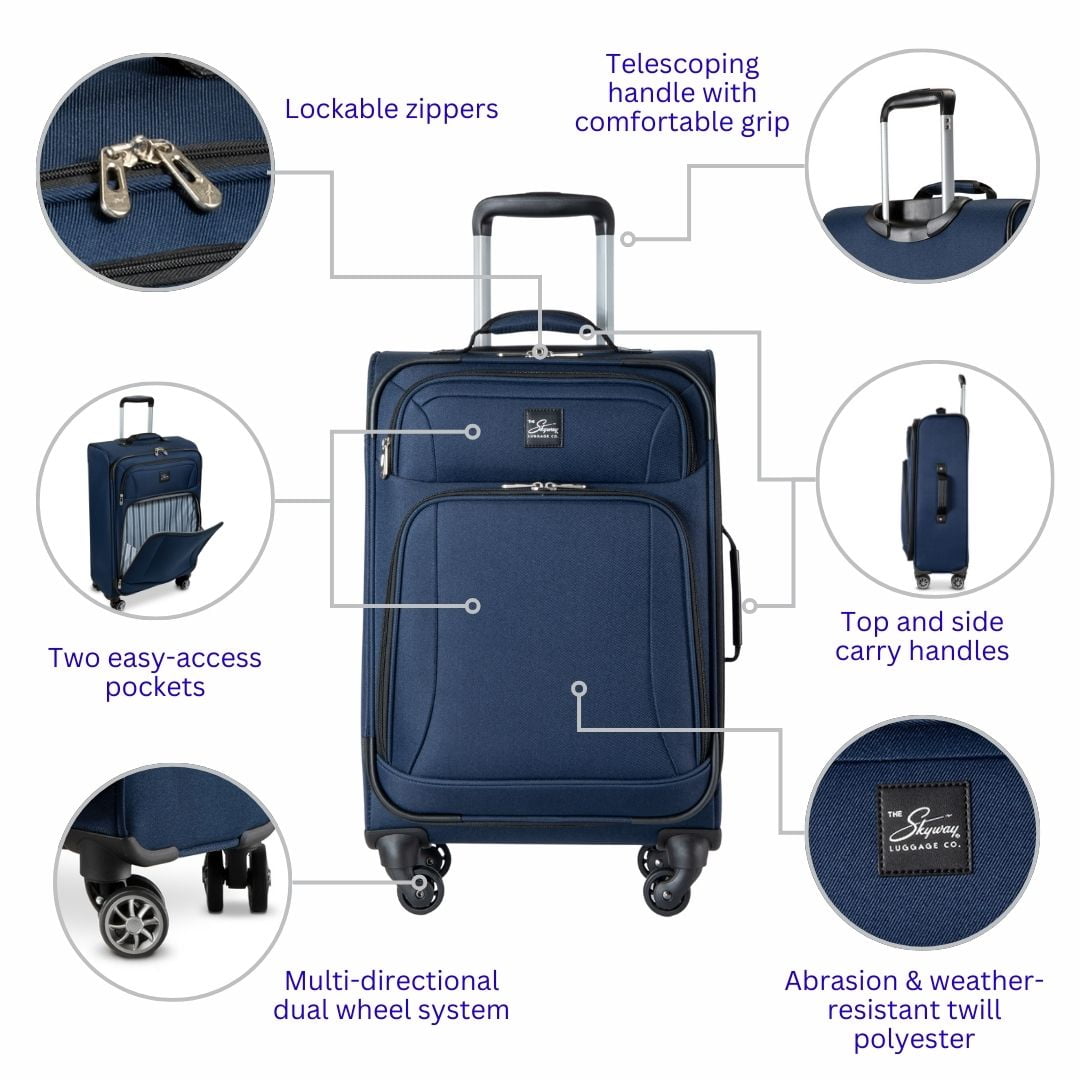 Skyway Luggage Epic Softside 28" 8 Wheel Large Check-In Spinner, Adult - Image 9