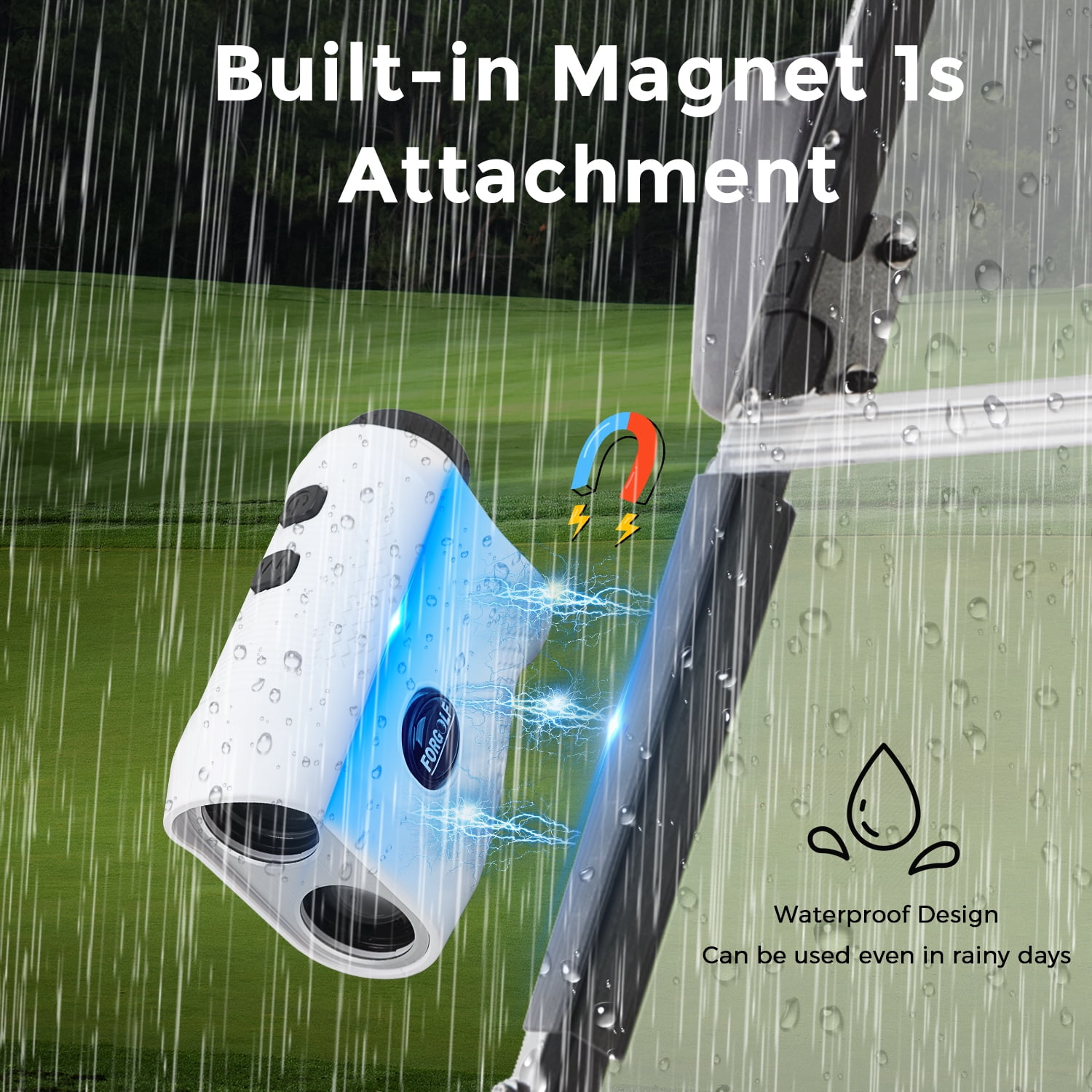 Golf Rangefinder with Slope, 1200 Yards Laser Golf Rangefinder, 6X Magnification, USB Rechargeable Golf Laser Rangefinder with Flag Lock Magnetic, Laser Rangefinder for Hunting Golfing, Gift for Teen - Image 2