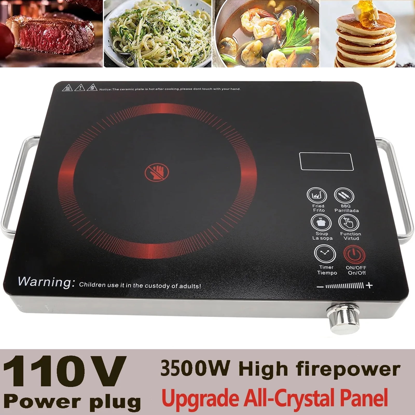 SAVALETOR Electric Cooktop Single Burner,3500W Portable Cooktop Countertop Waterproof,Multifunction Electric Induction Hot Plate Cooker with Touch Control Panel 4 Hours Timer(110V) - Image 12
