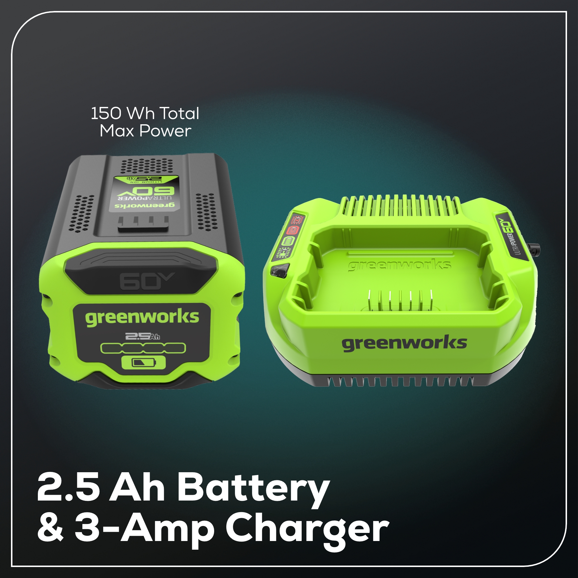 Greenworks 60V 16" String Trimmer & 750 cfm 180 mph Blower Combo + 2.5Ah Battery & Charger - Image 17