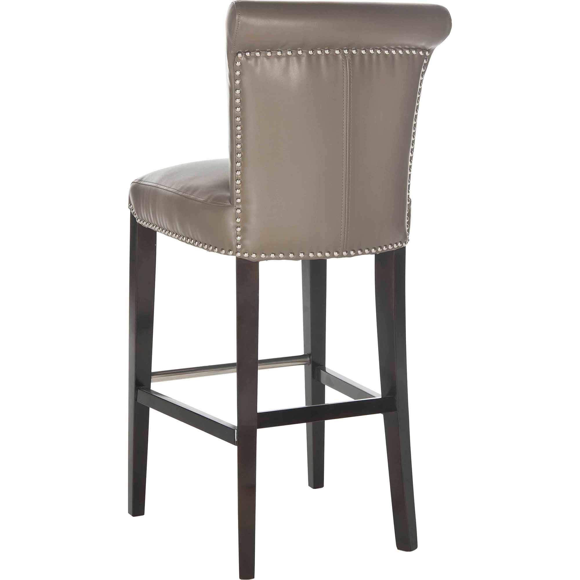 SAFAVIEH Seth Transitional Glam Bar Stool with Footrest, Clay - Image 4