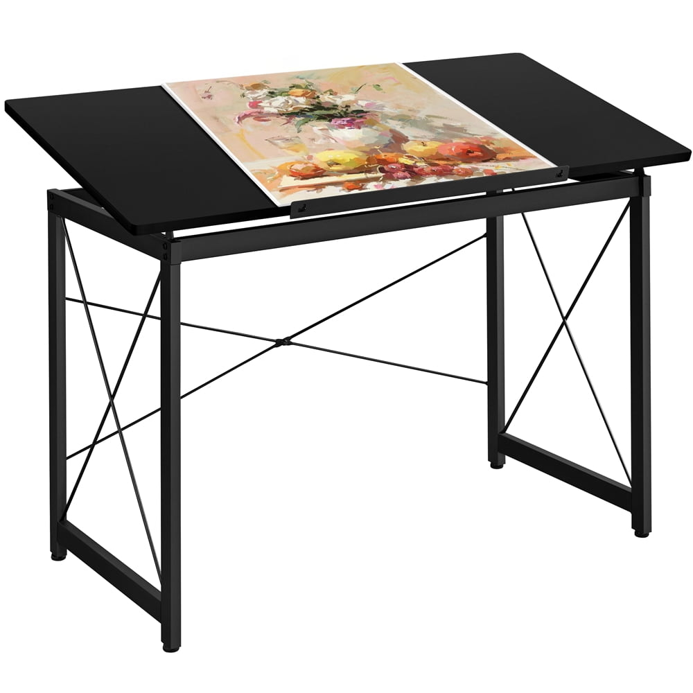 Alden Design Drafting Table with Adjustable Tabletop, Black - Image 4