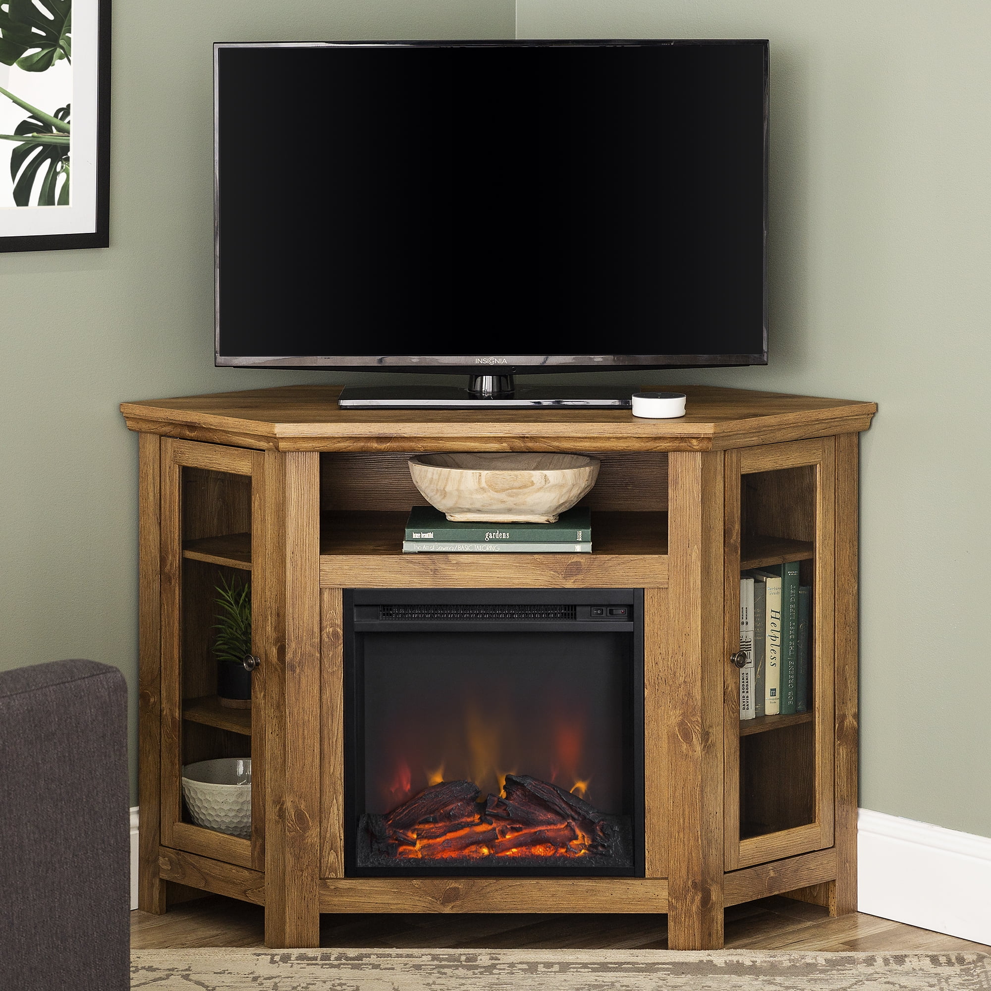 Walker Edison Barnwood Corner Fireplace TV Stand for TVs up to 50" - Image 15