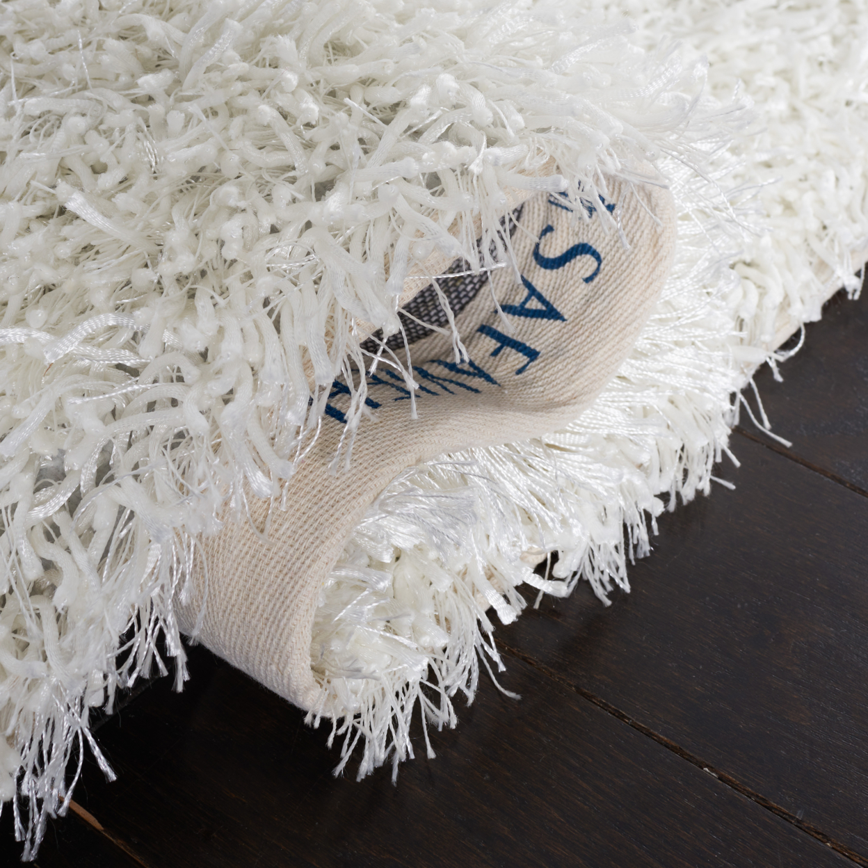SAFAVIEH New Orleans Darius Solid Polyester Shag Area Rug, Off White, 7' x 7' Square - Image 6