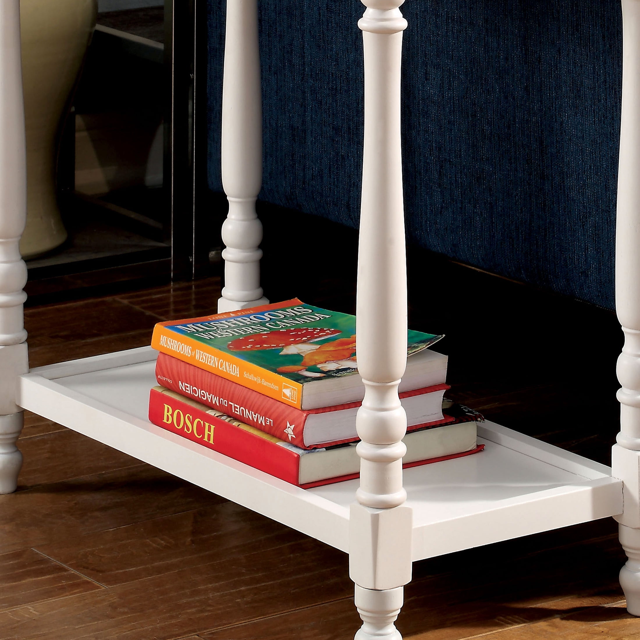 Furniture of America Lutz 1-Shelf End Table with Tray, White - Image 4