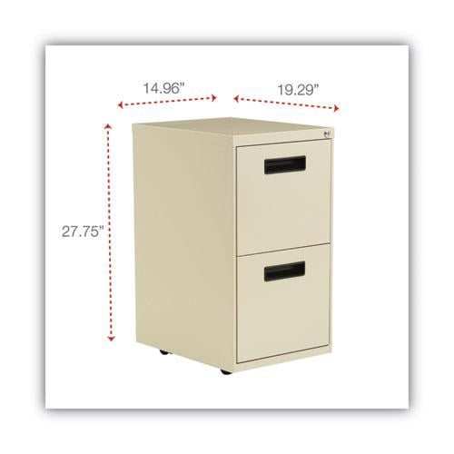 Alera PA54-2820PY Two-Drawer Mobile Pedestal File, 15-7/8w x 19-3/4d x 28-1/4h, Putty - Image 4