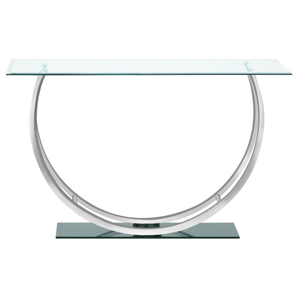 Danville U-shaped Glass Top Entryway Console Table Chrome - Image 3