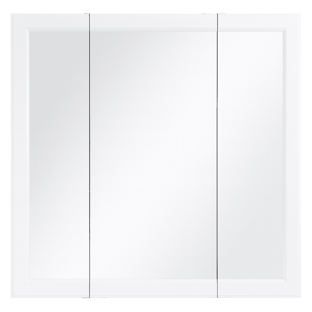 Design House 30" Wood Wall Mount Tri-View Medicine Cabinet, White - Image 10
