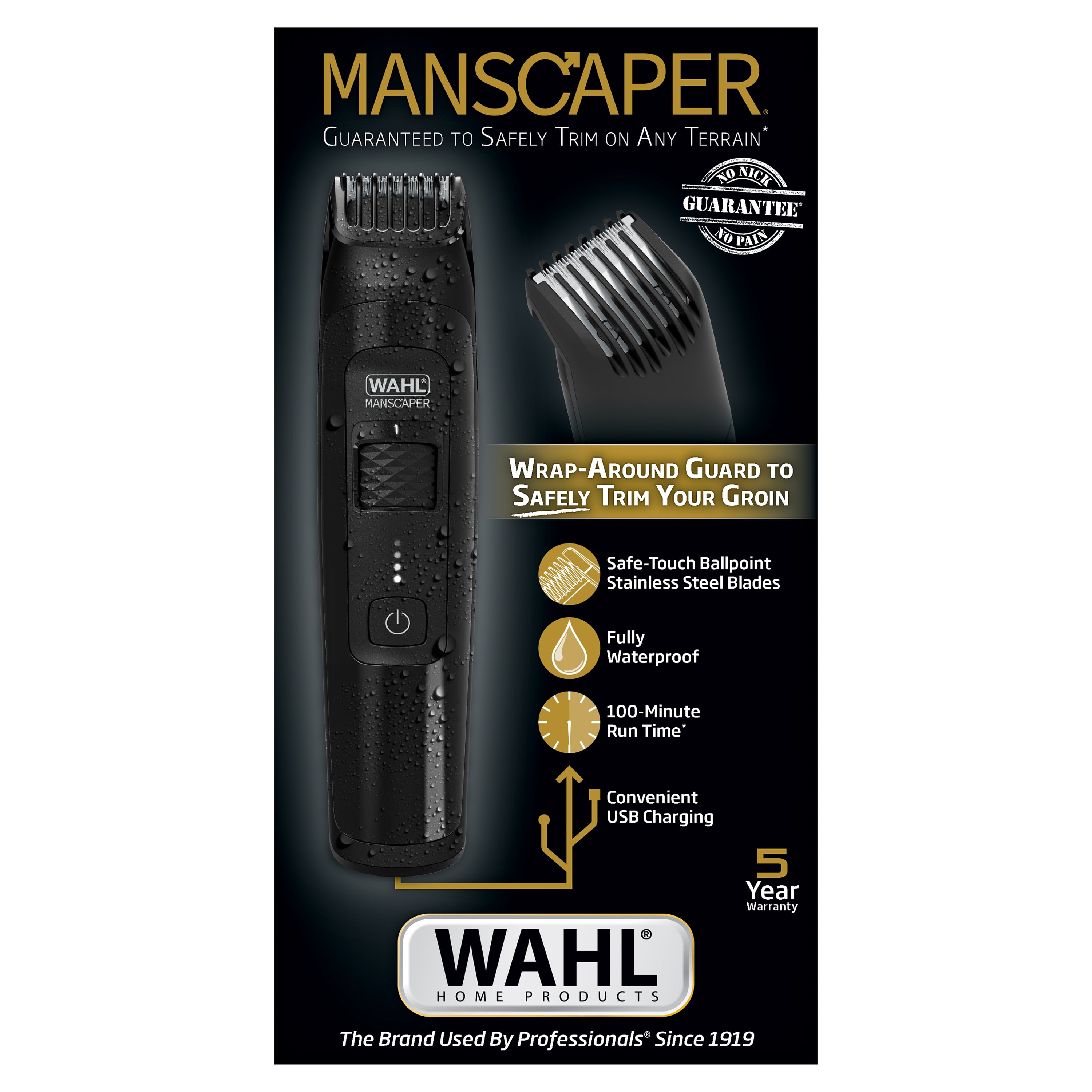 Wahl Manscaper Rechargeable Body Groomer for Men, Waterproof, Lithium Ion Battery, 1pc, Black - 5618-100 - Image 5