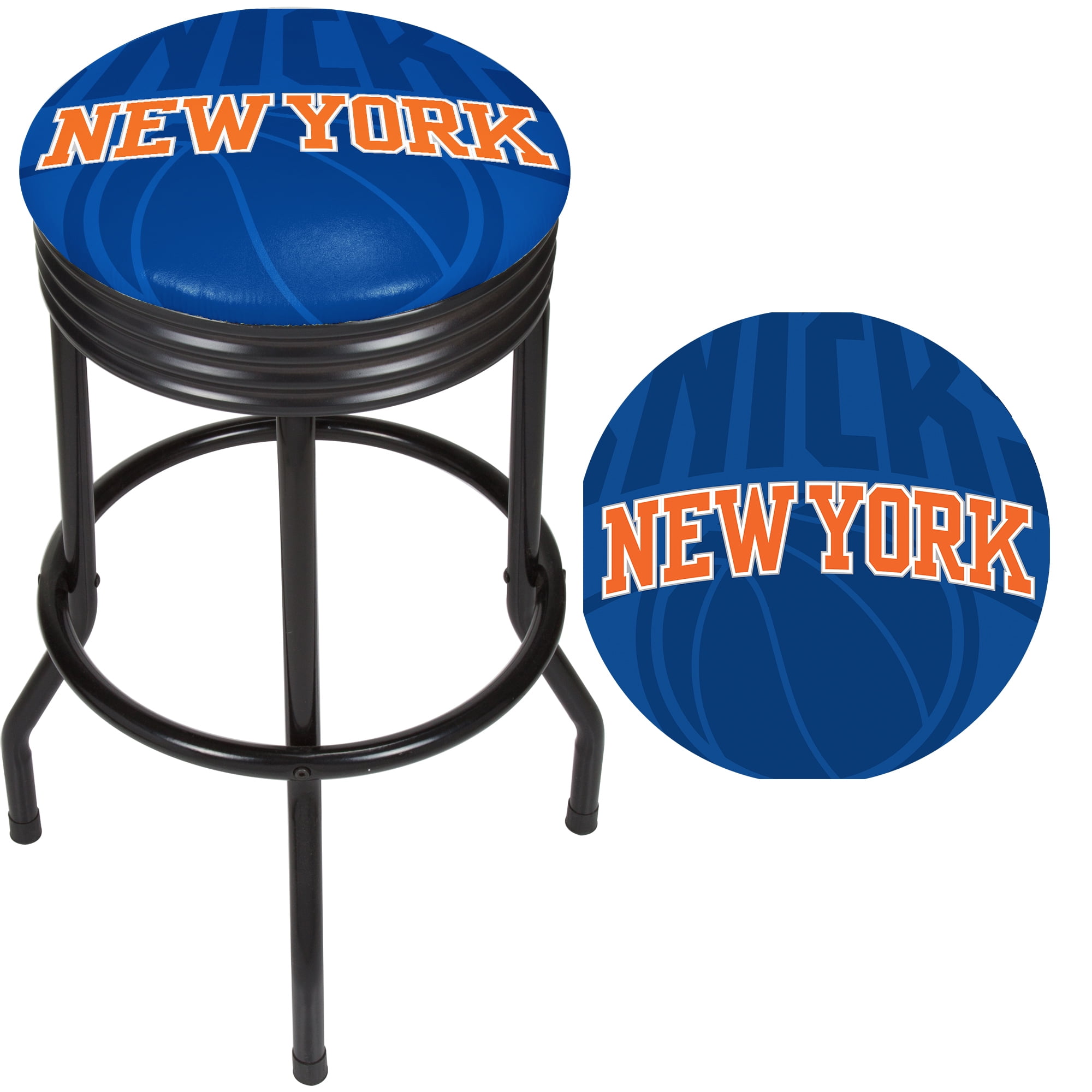 NBA Black Ribbed Bar Stool - Fade - New York Knicks - Image 3