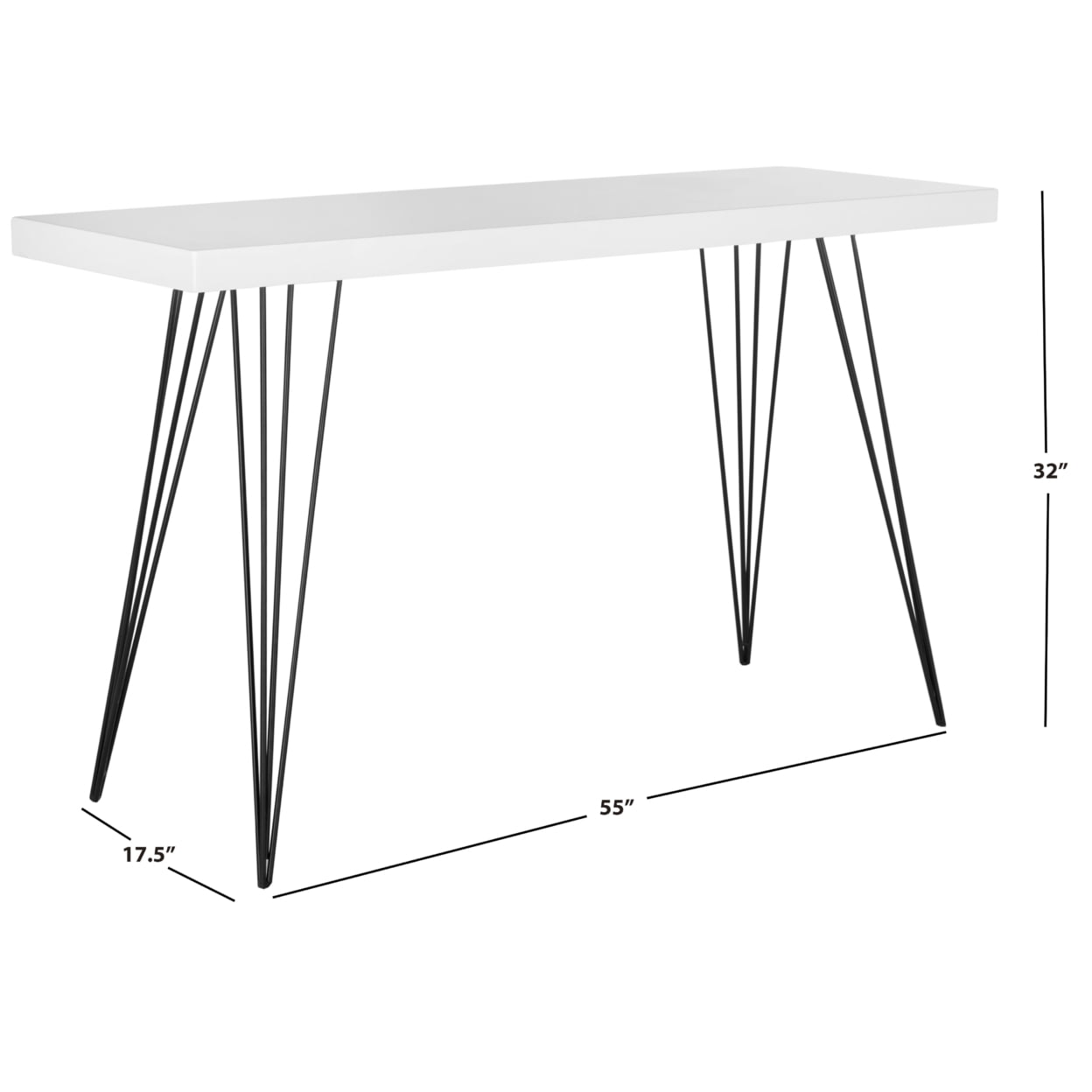 SAFAVIEH Wolcott Retro Mid-Century Lacquer Console Table, White/Black - Image 3