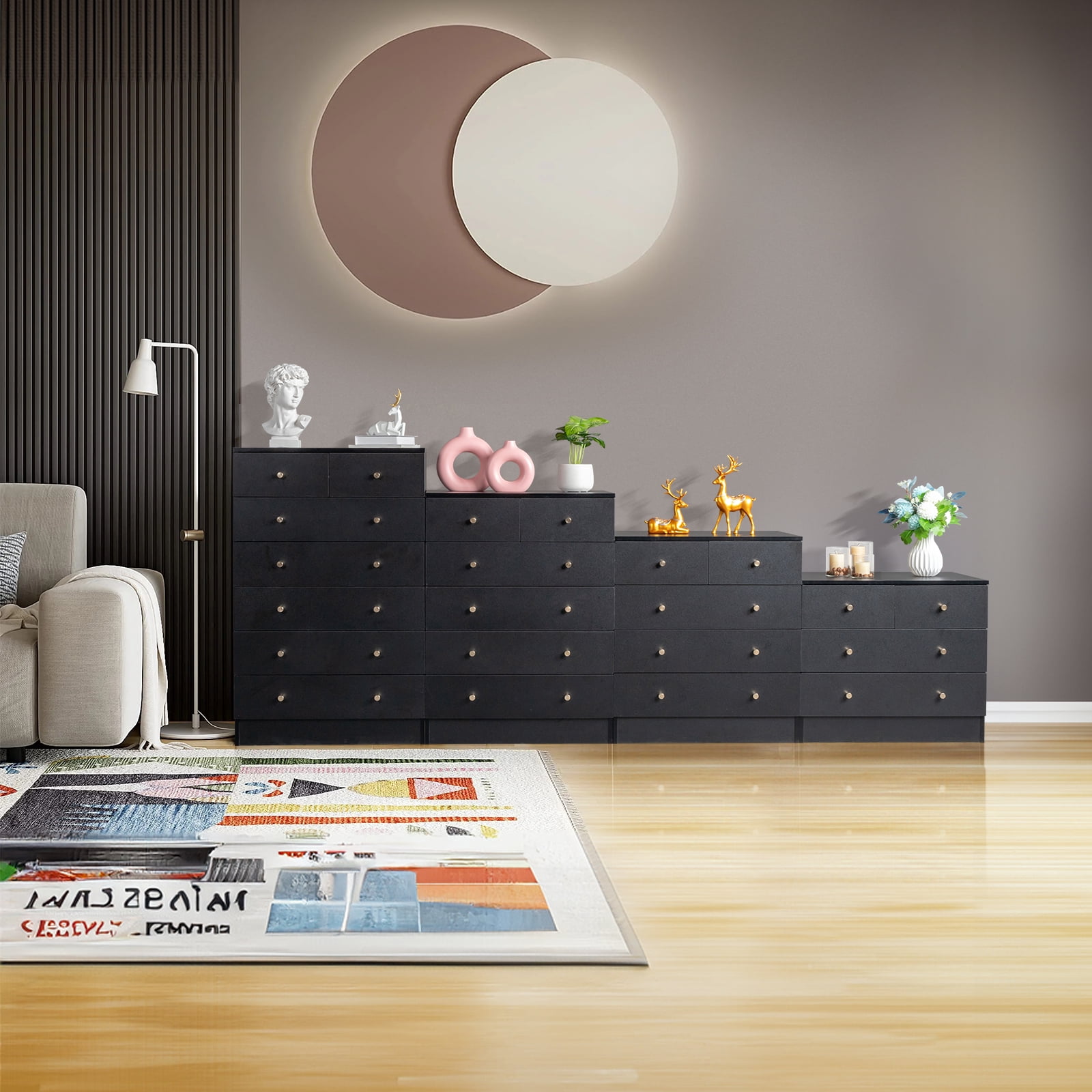 UBesGoo 6 Drawer Wood Dresser for Bedroom, Chest of Drawers, Storage Organization Unit for Clothing, Black - Image 6