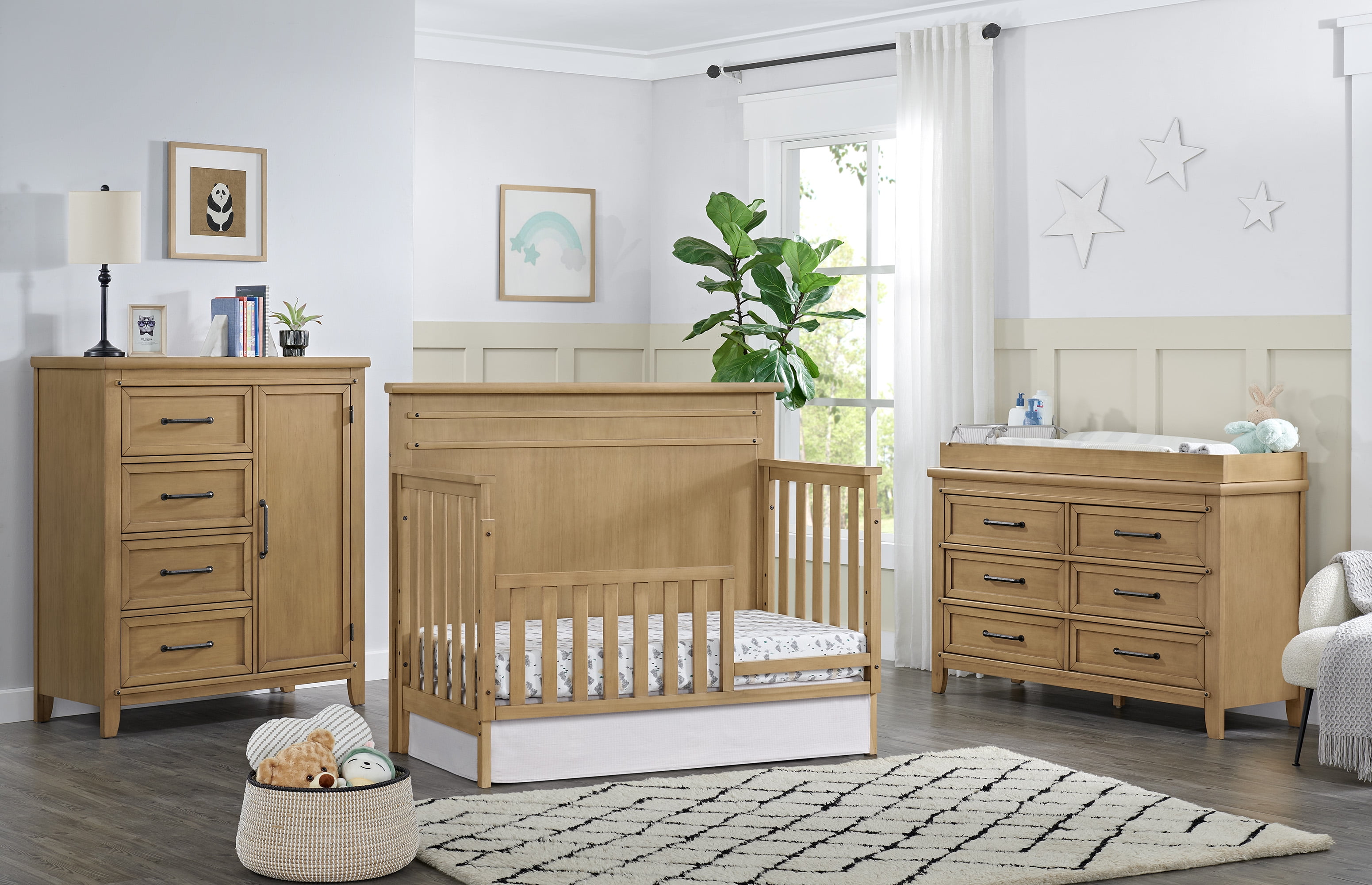 Soho Baby Morrison 4 in 1 Convertible Crib Honey Wood - Image 5
