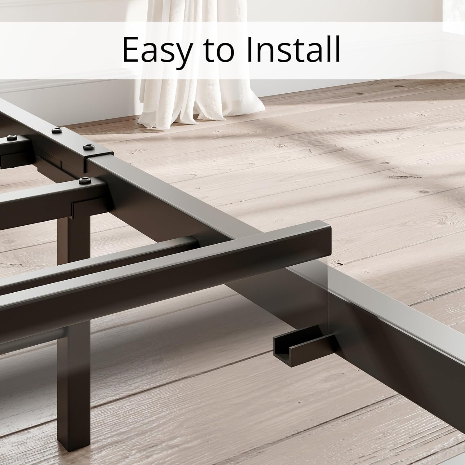 LIKIMIO Full Bed Frame, Storage Headboard with Charging Station, Solid and Stable, Noise Free, No Box Spring Needed, Easy Assembly - Image 4