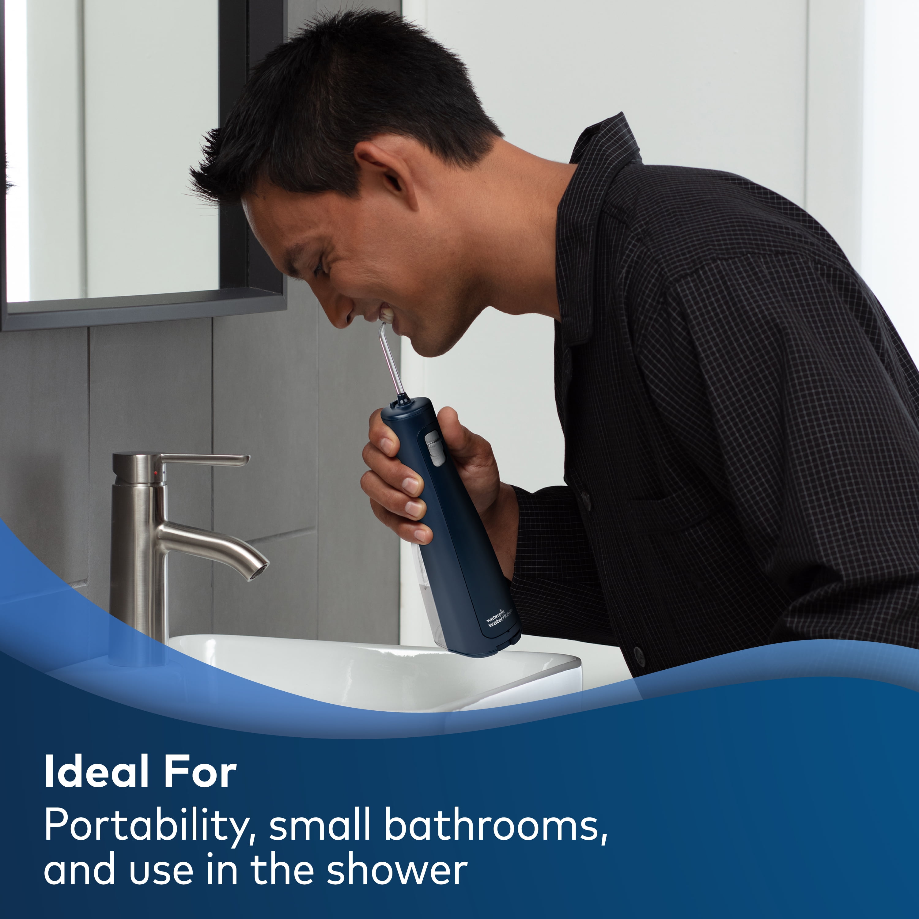 Waterpik Cordless Revive Portable Water Flosser Oral Irrigator, Midnight Blue WF-03 - Image 2