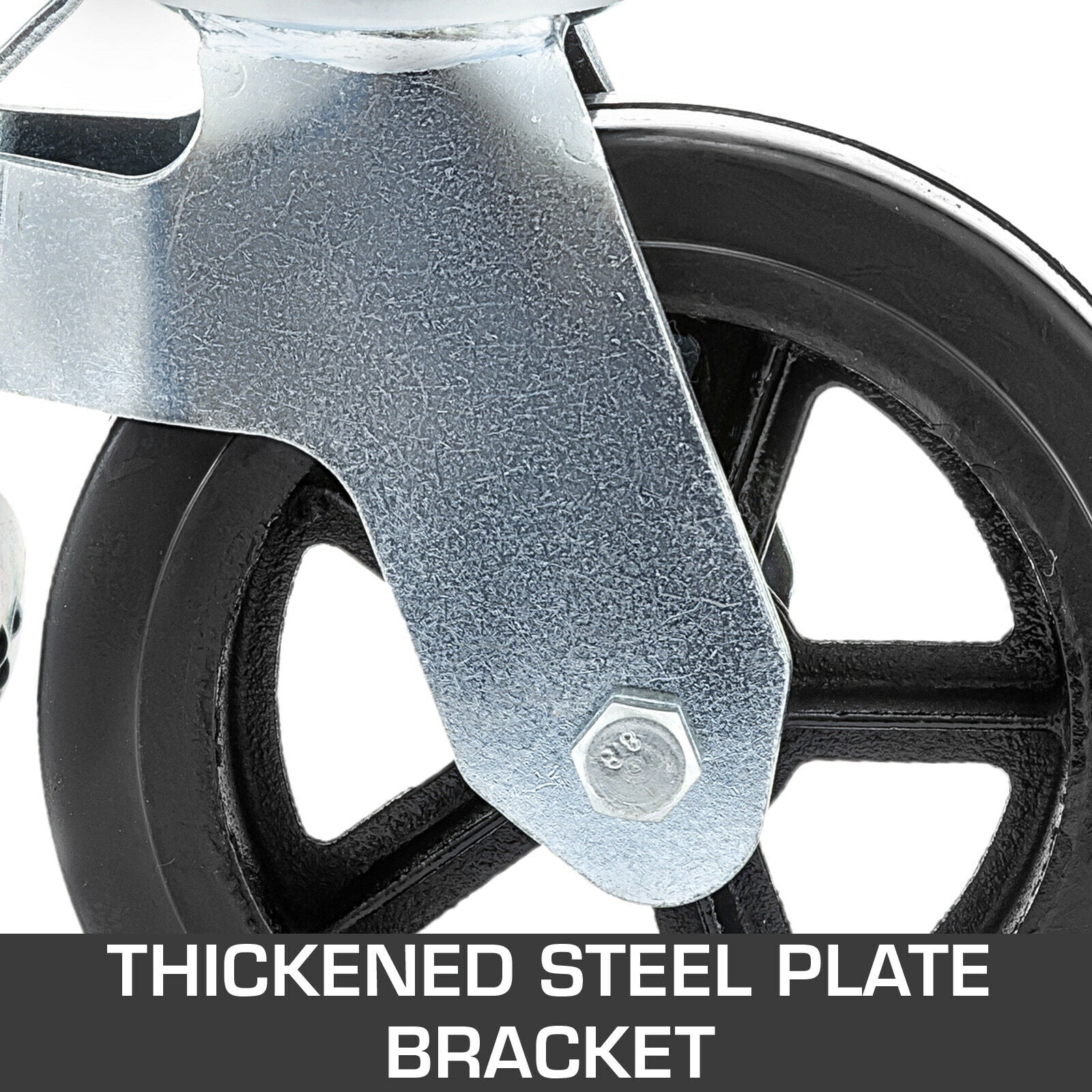 VEVOR 8" x 2" Casters Scaffolding Swivel Rubber Zinc Coating Flexible Scaffold - Image 6