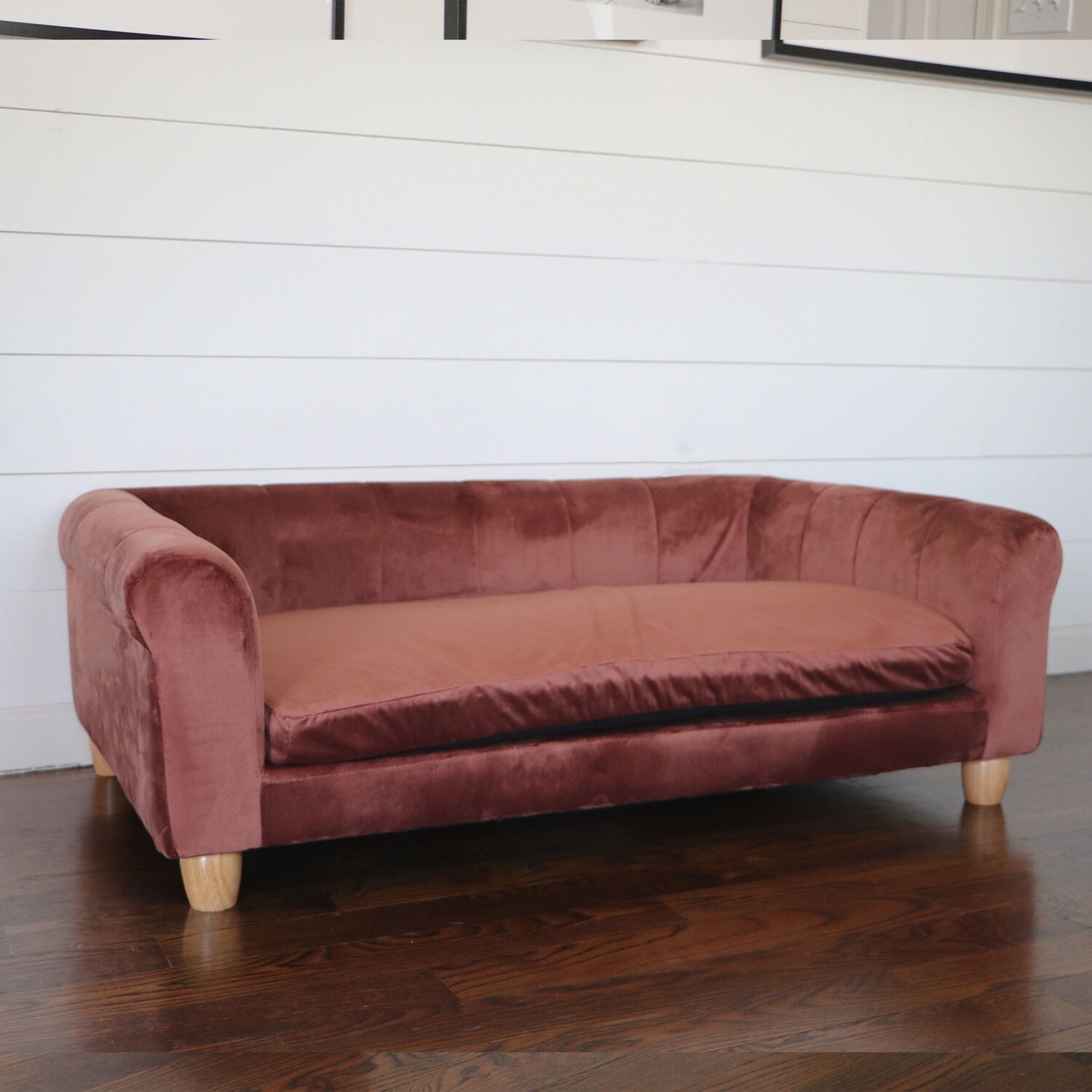 Critter Sitters 42-in. Elegant Brown Faux-Velvet Rectangle Dog Pet Bed - Image 11