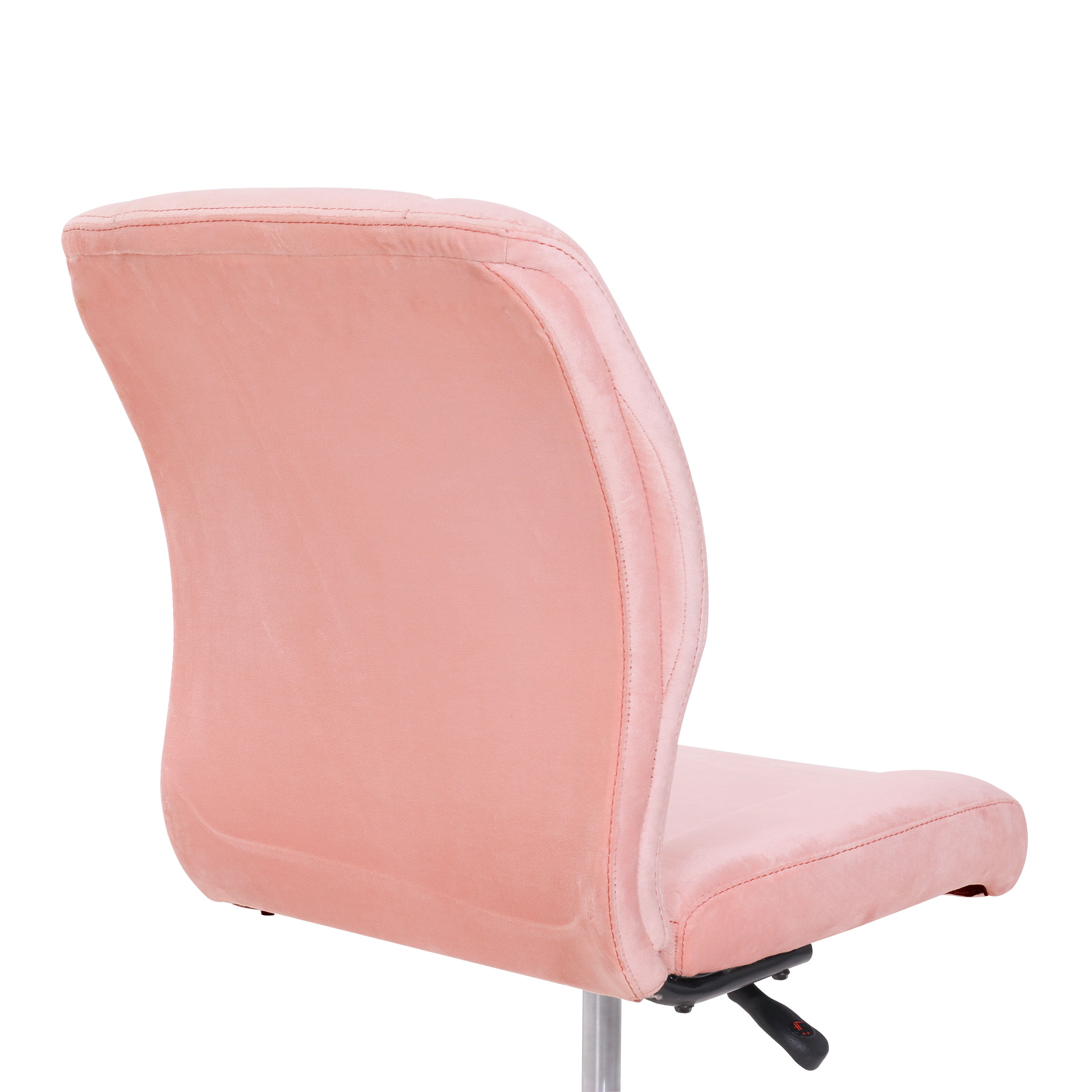 Mainstays Plush Velvet Office Chair, Blush - Image 4