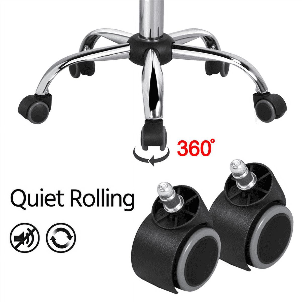 Alden Design Modern Armless Office Chair Low Back PU Leather Desk Chair with Wheels, White - Image 8