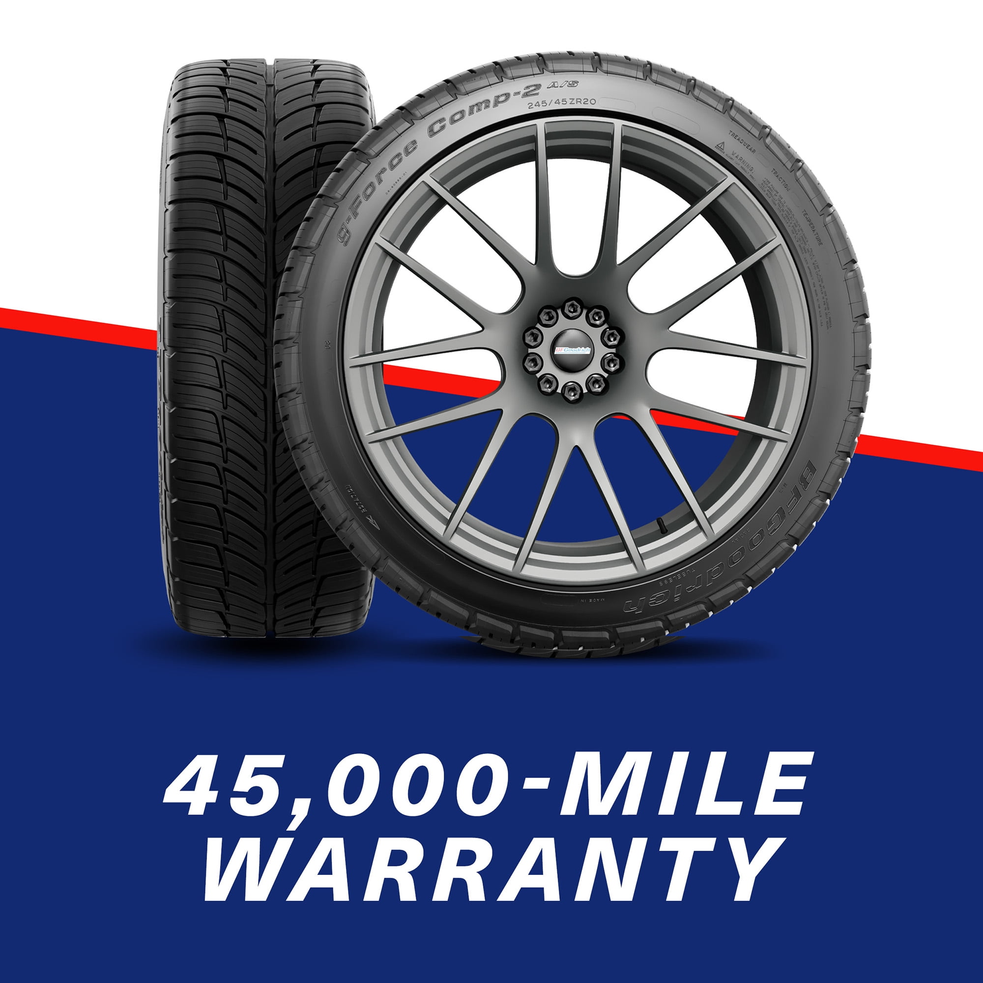 BFGoodrich g-Force COMP-2 A/S+ All Season 245/45ZR19 102W XL Passenger Tire - Image 3
