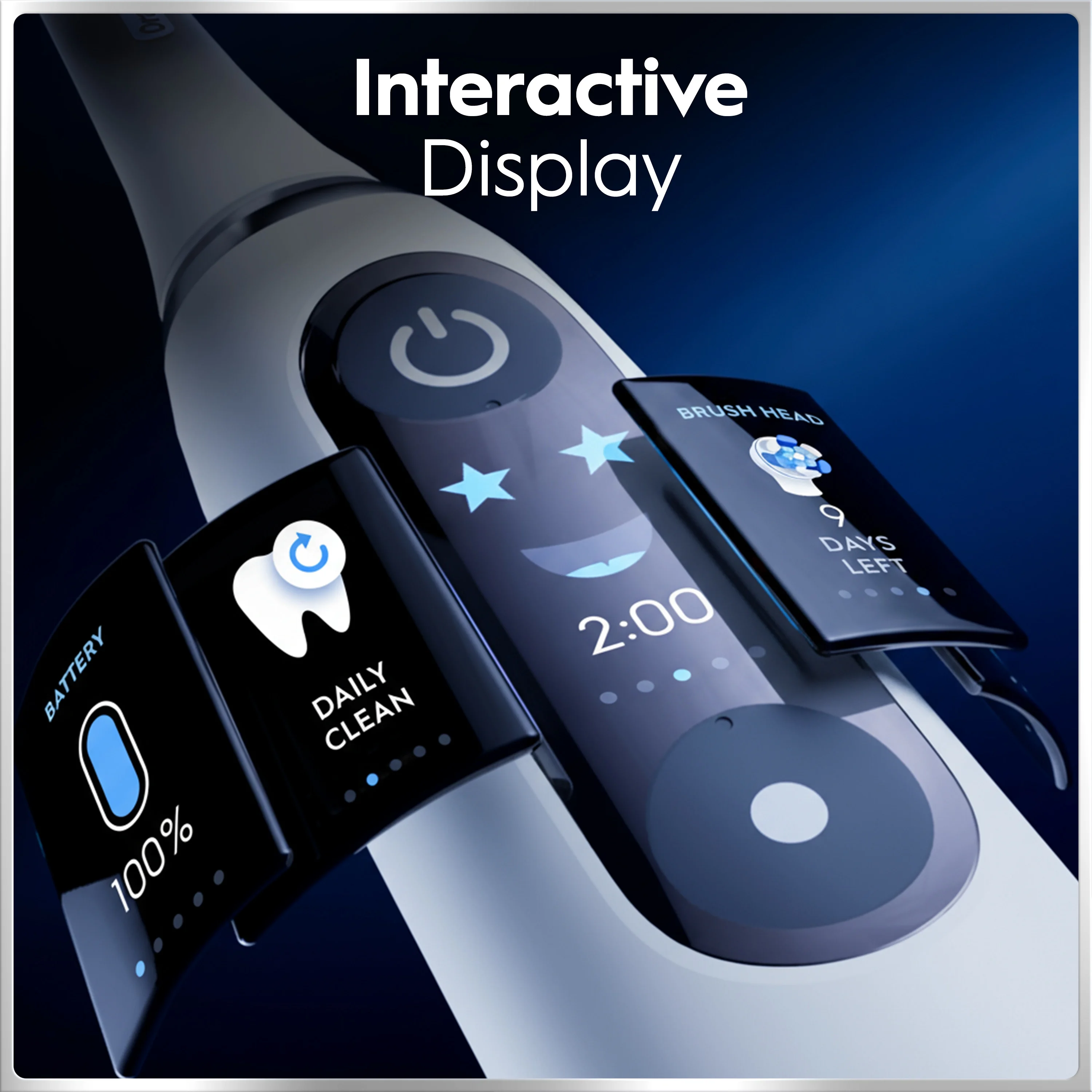 Oral-B iO Series 7 Electric Toothbrush, 2 Compact Brush Heads, Black Onyx, for Adults & Children 3+ - Image 6