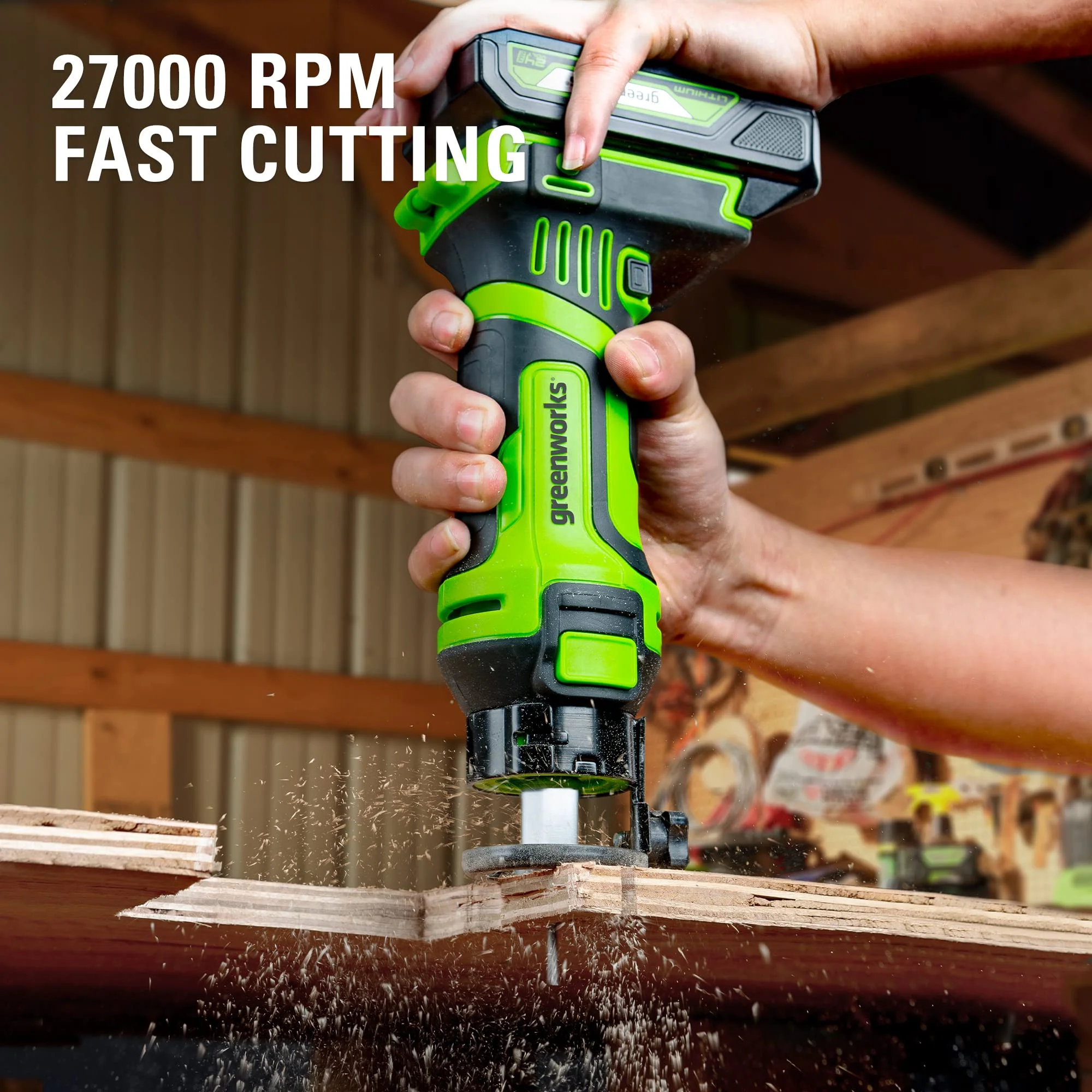 Greenworks 24v Speed Saw Rotary Cut Tool, 2Ah Battery and Charger Included - Image 3