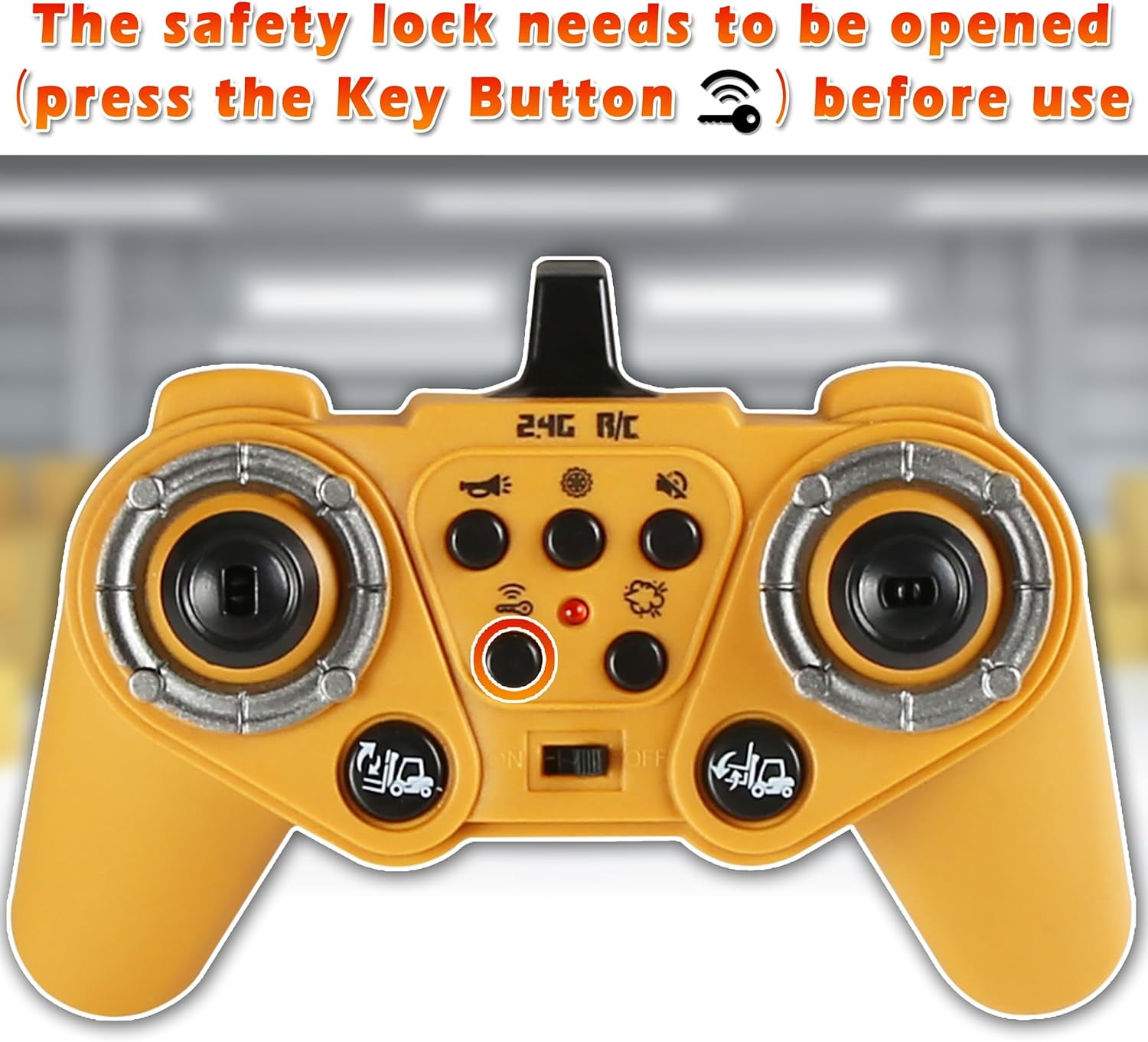 RC Forklift Truck, Remote Control Crane, Full Function Forklift RC Construction Toys Car, 2 Batteries, Spray, Light, Fork Crane Truck Toy Gift for Kids 6+ - Image 5