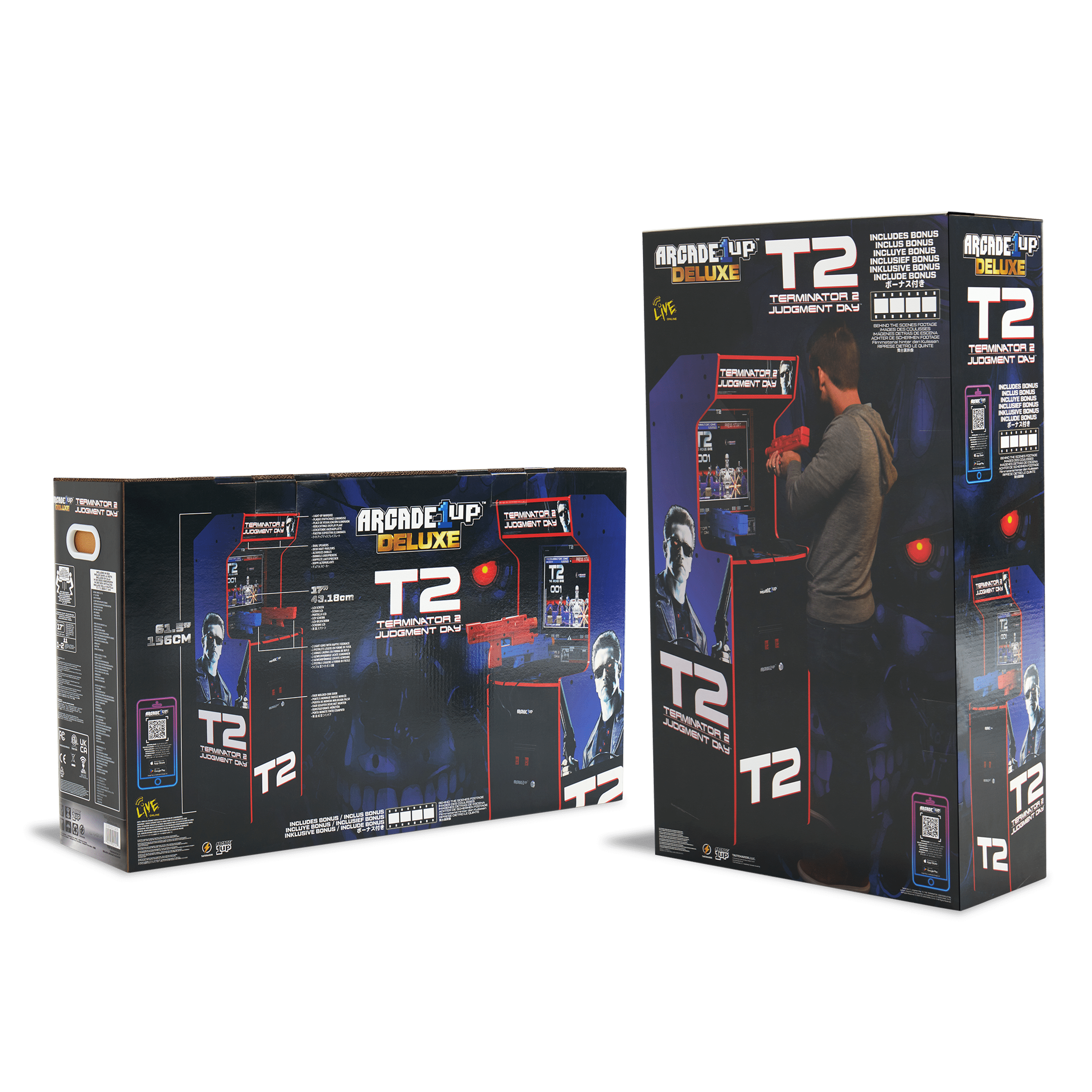 Arcade1Up Terminator 2 Deluxe Arcade Machine – 17" Color Screen, Real-Feel Arcade Light Guns, Wi-Fi Leaderboards, Classic Video Game, Perfect for at-Home Gaming - Image 10
