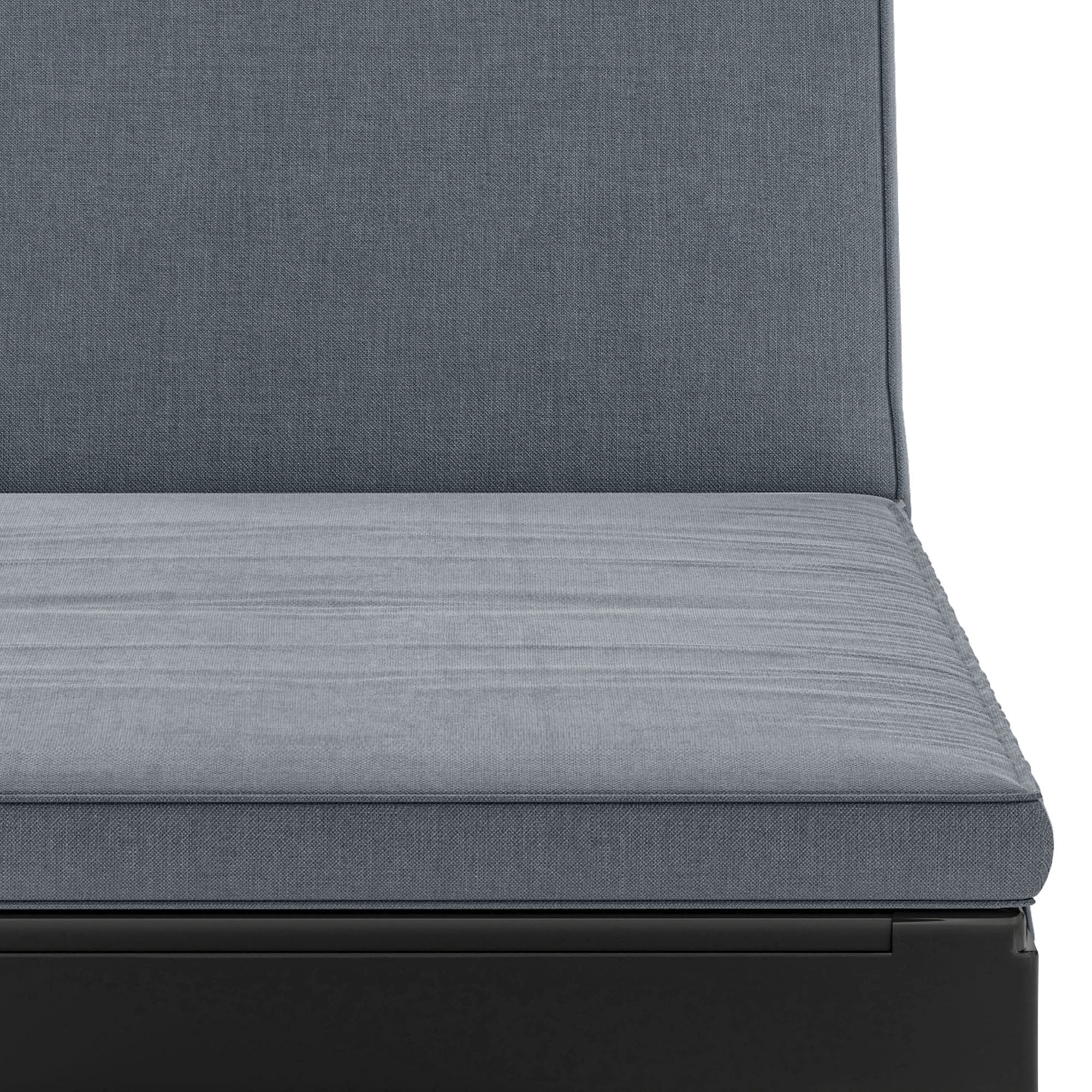 Dextrus Black Outdoor Wicker Loveseat, Double Seater with 3CM Gray Cushion, Polypropylene Resin, Faux Wood Grain - Image 4