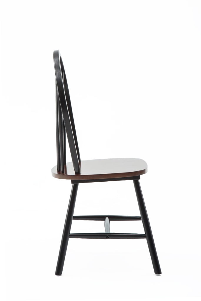 Boraam Windsor Wood Dining Room Side Chairs - Set of 2 - Black and Cherry Finish - Image 4