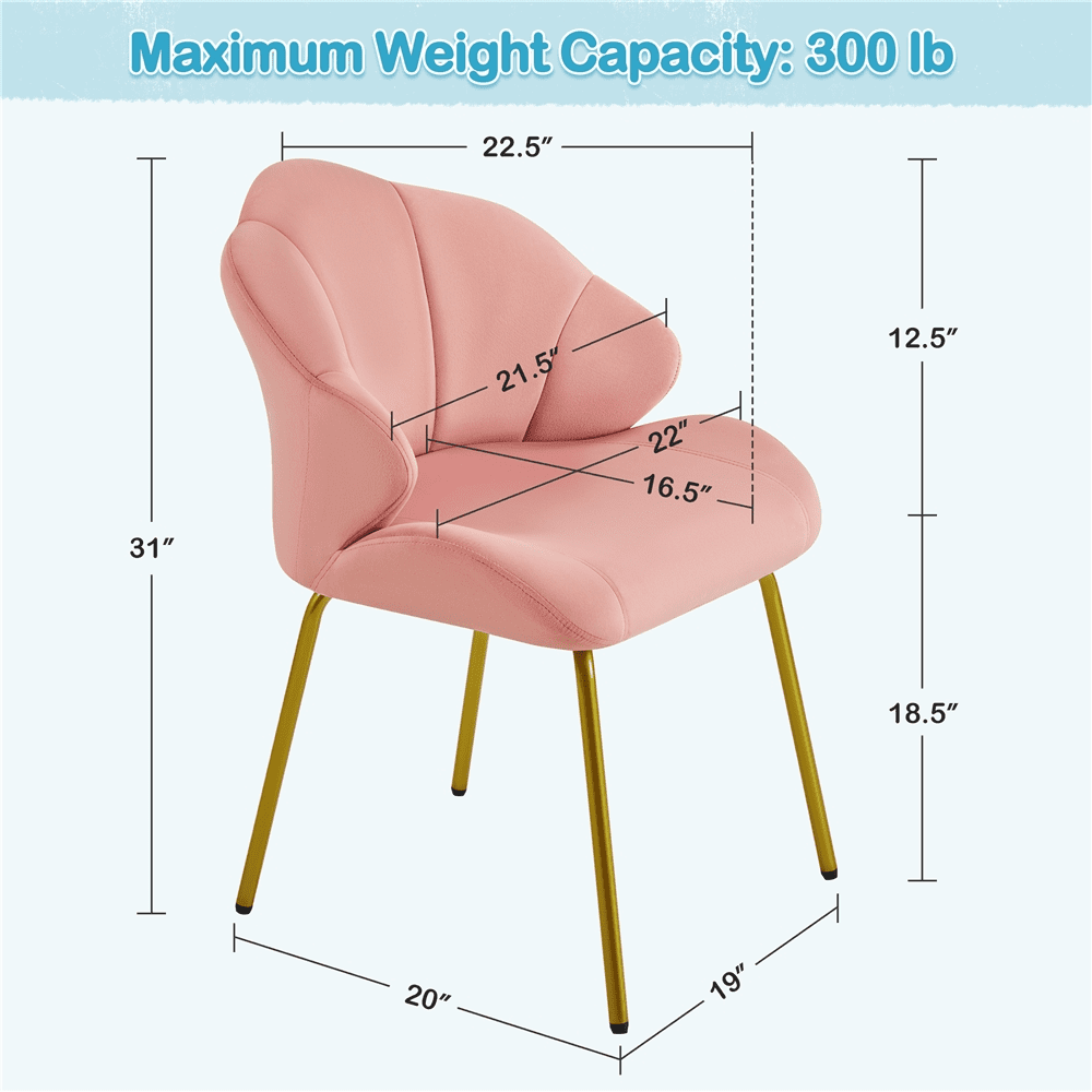 Renwick Modern Velvet Accent Chair with Golden Metal Legs for Living Room, Pink - Image 14