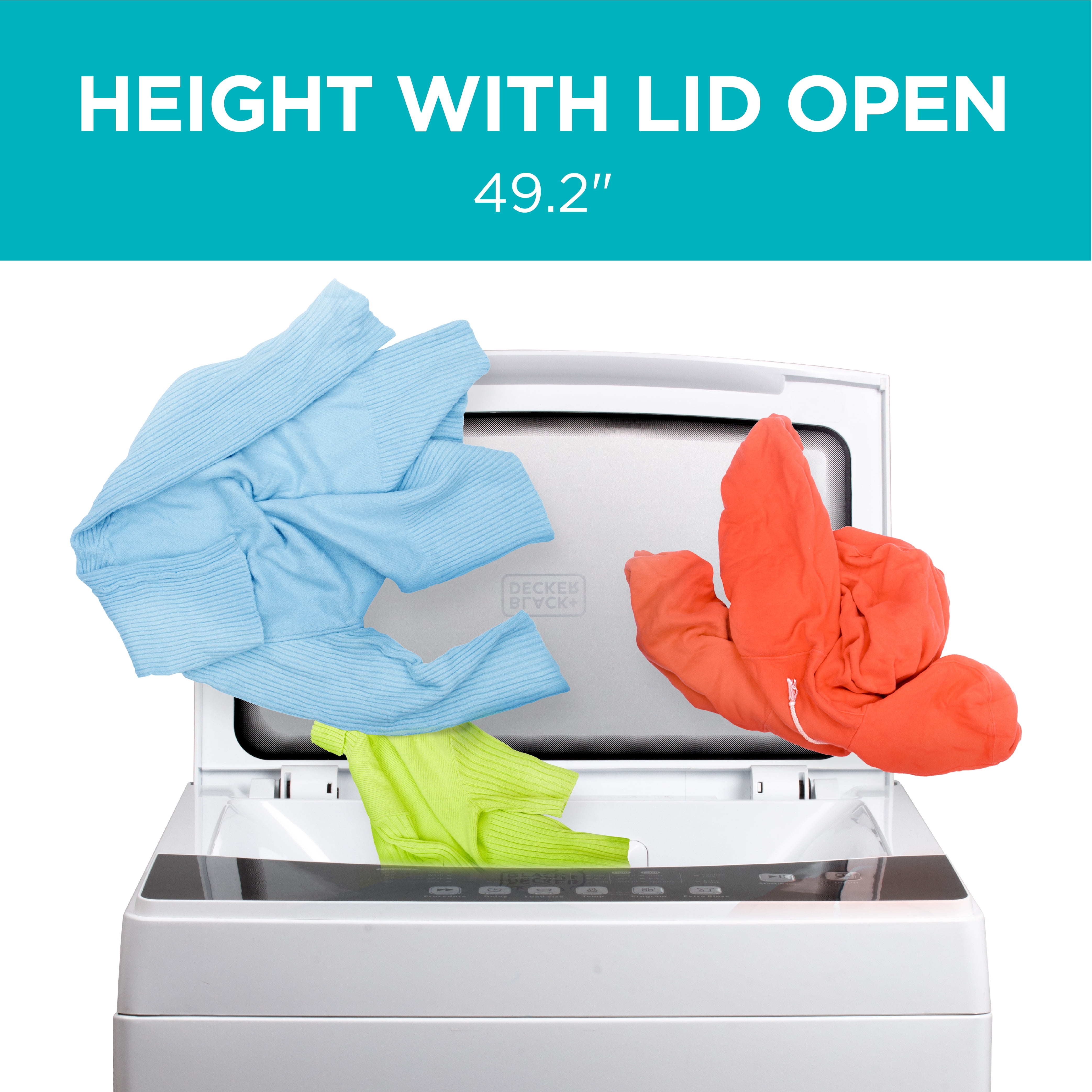 BLACK+DECKER BPWM20W 2.0 cu. ft. Portable Washing Machine, White - Image 2