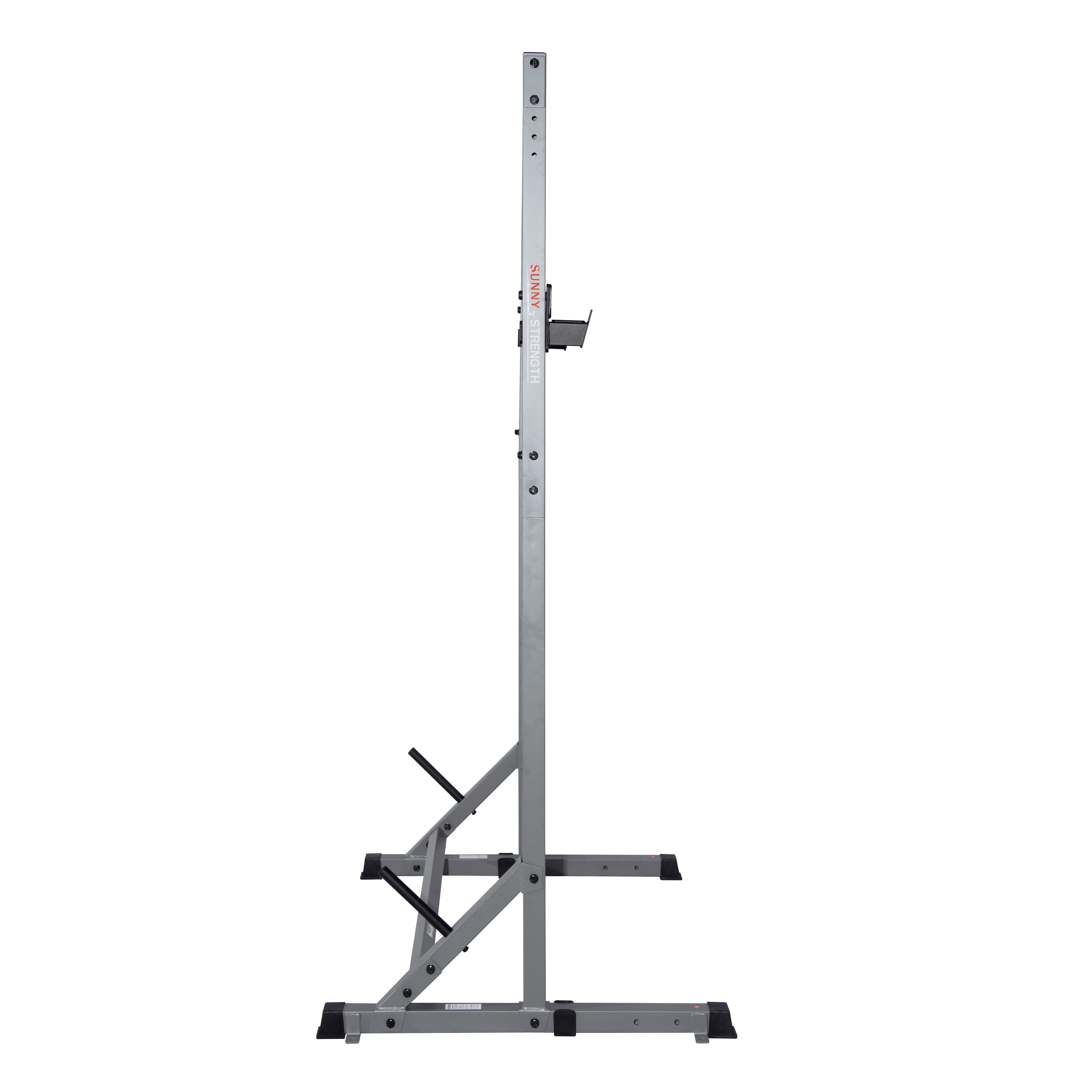 Sunny Health & Fitness Adjustable Squat Stand Power Rack, Grey, Heavy-Duty Steel - Image 6